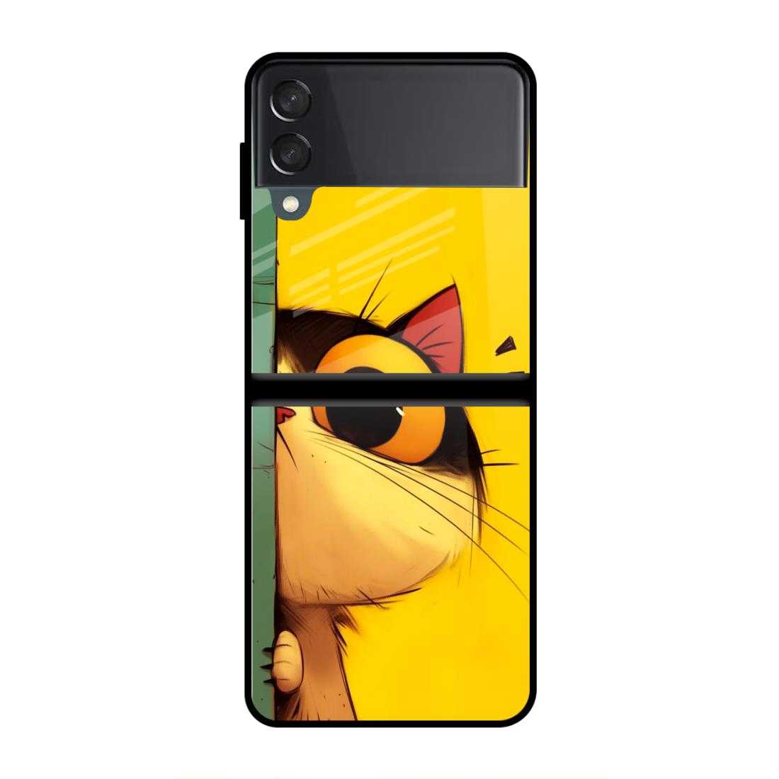 Innocent Cat Samsung Z Flip 4 Glass Case image 0