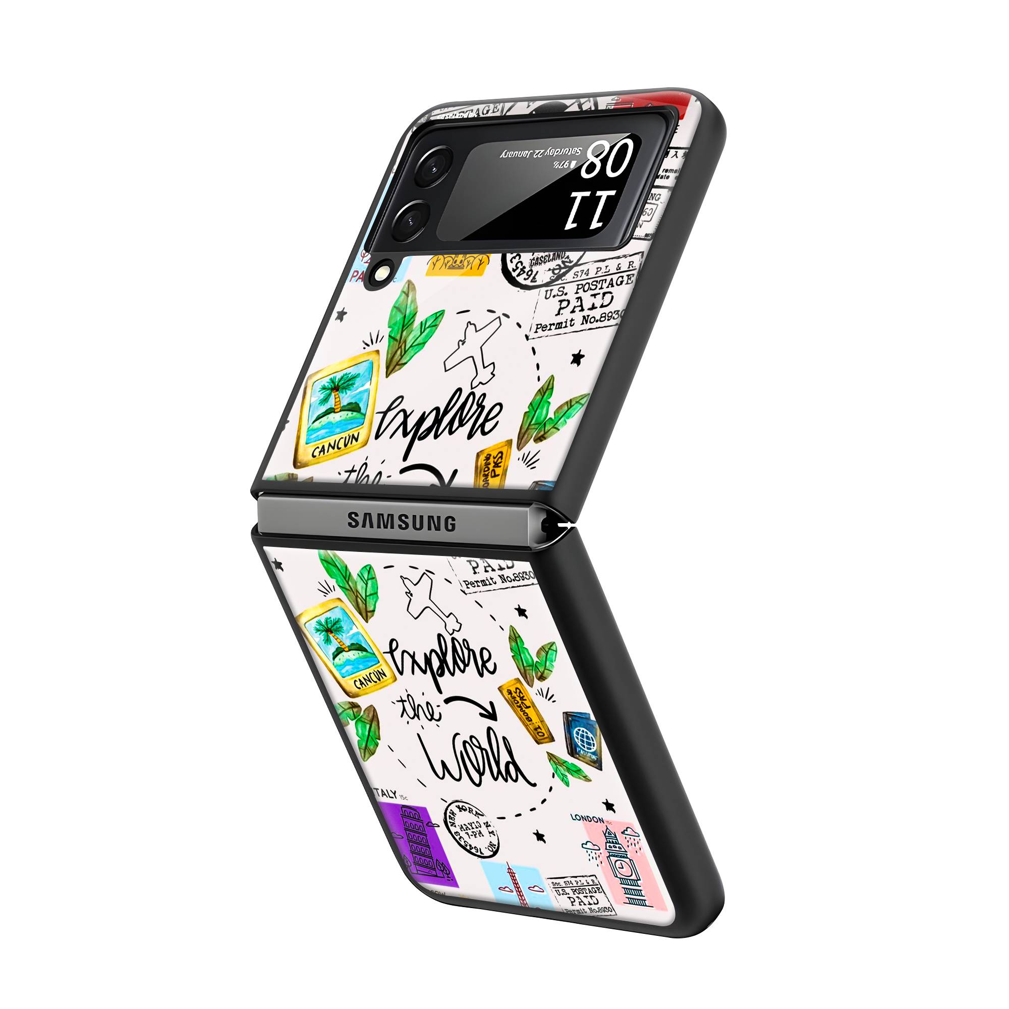 Explore The World Samsung Z Flip Glass Case image 1