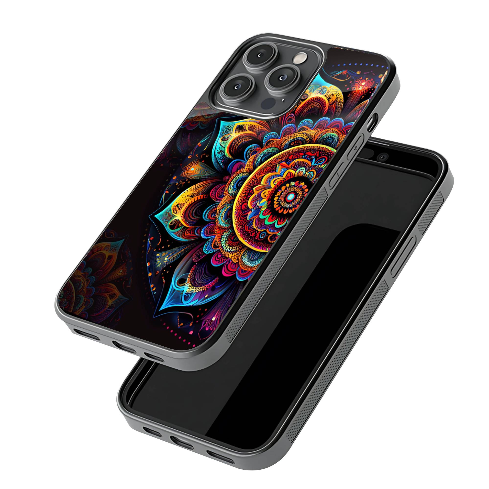 Colorful Mandala Pattern Glass Case image 2