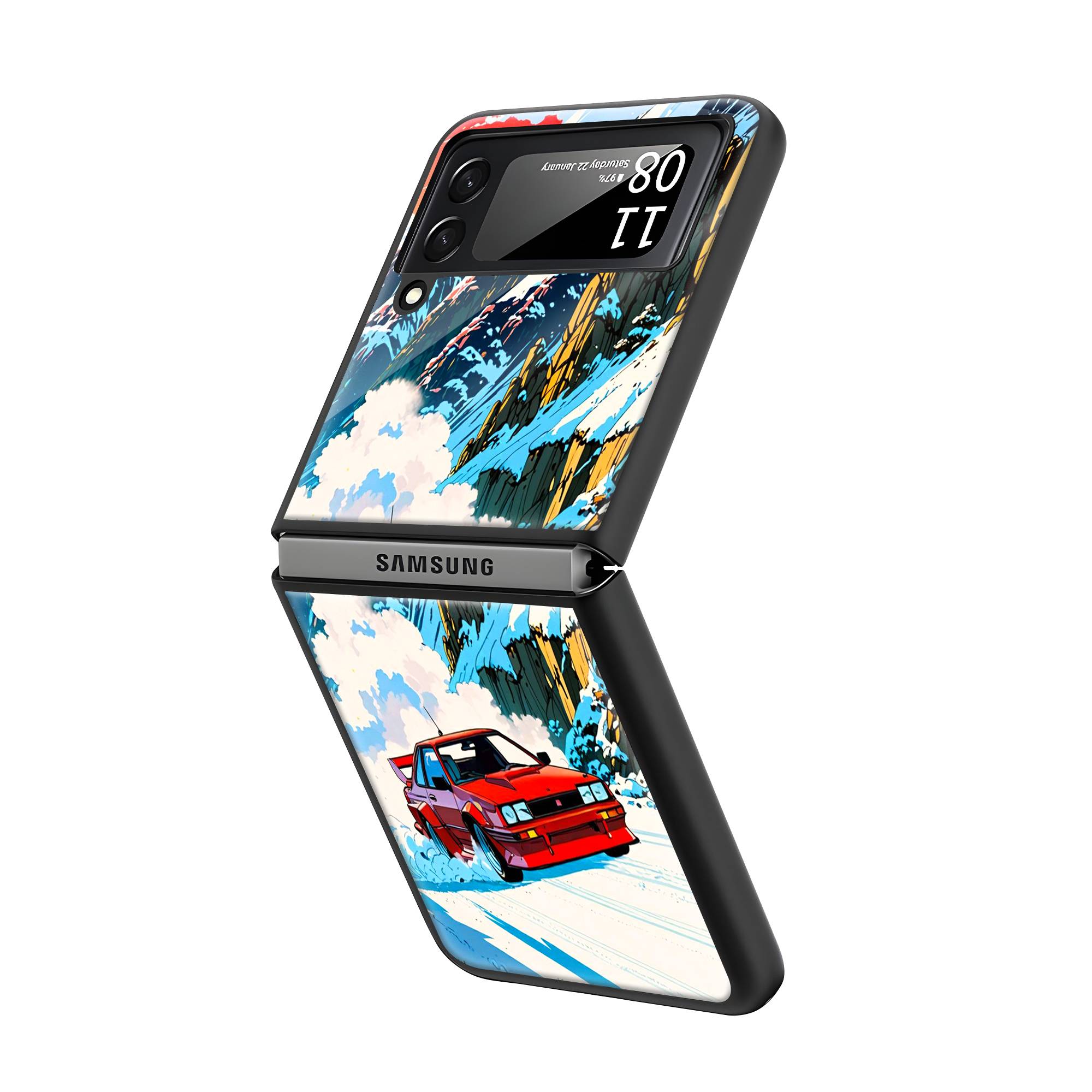 Ferrari Drift Samsung Z Flip Glass Case image 1