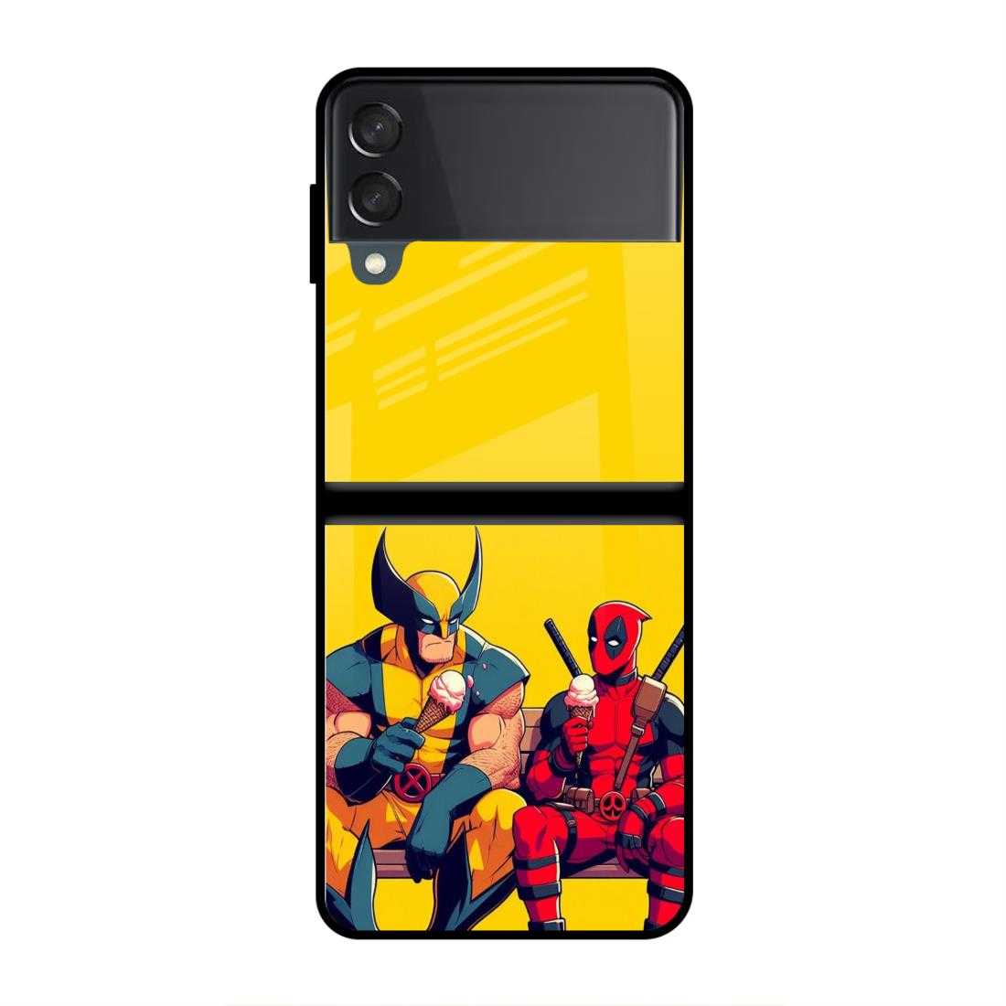 Deadpool Cartoon Samsung Z Flip 4 Glass Case image 0