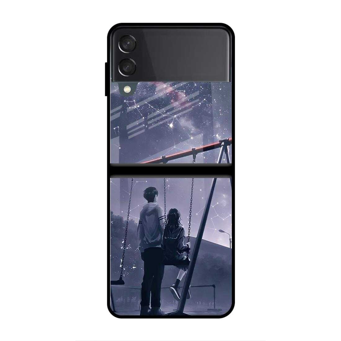 Love Couple Samsung Z Flip 4 Glass Case image 0
