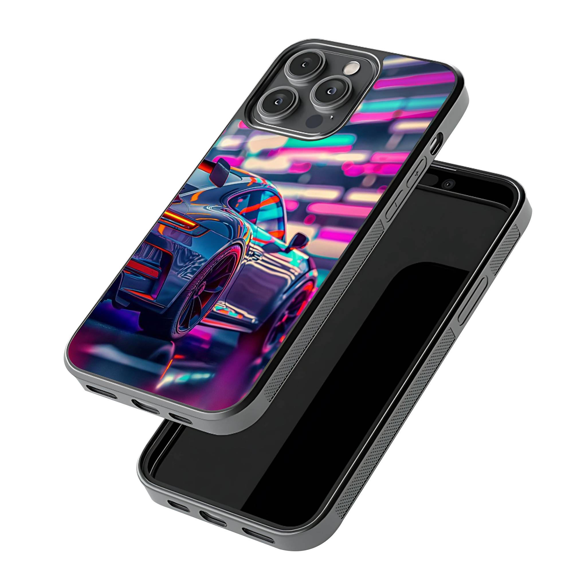 Neon Sports Car Glass Case image 2