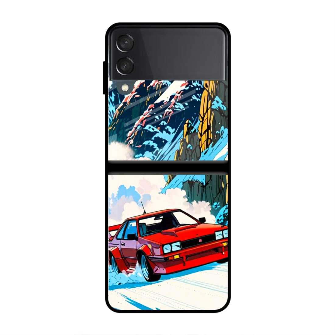 Ferrari Drift Samsung Z Flip 4 Glass Case image 0
