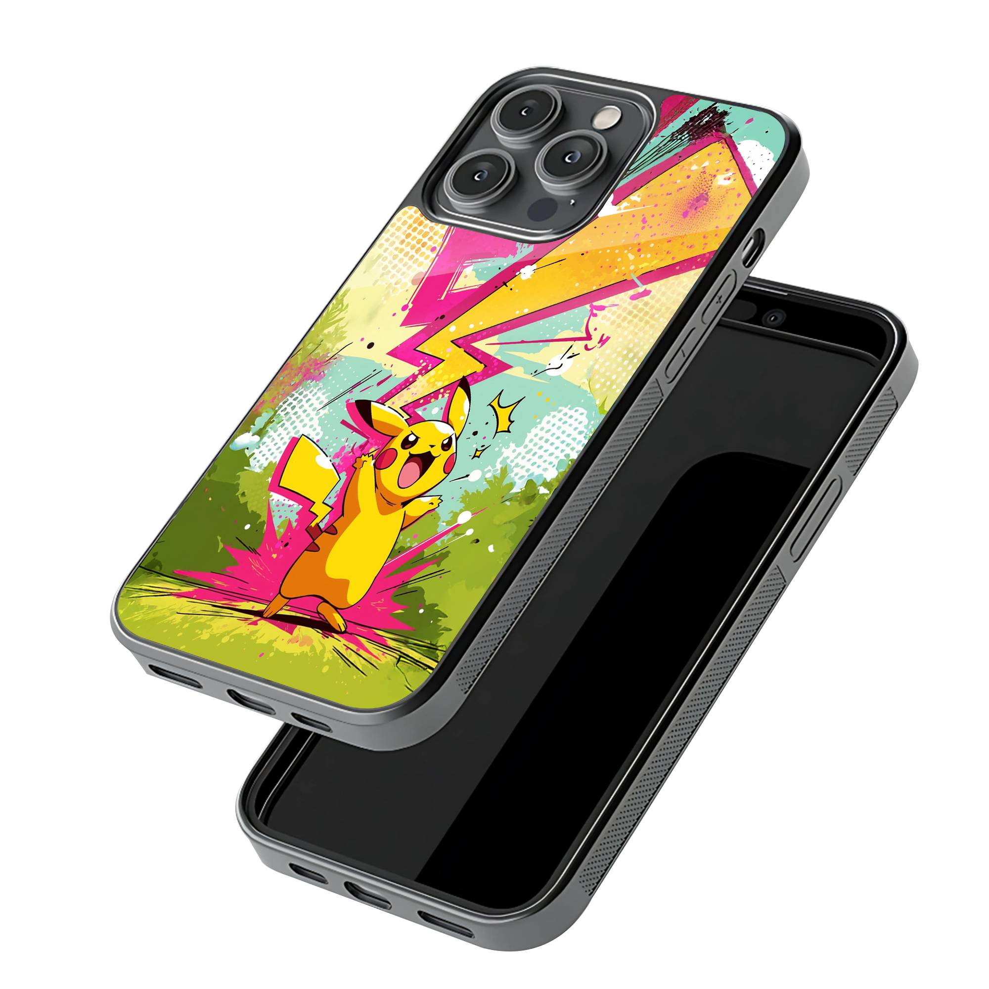 Comic Pikachu Glass Case image 2