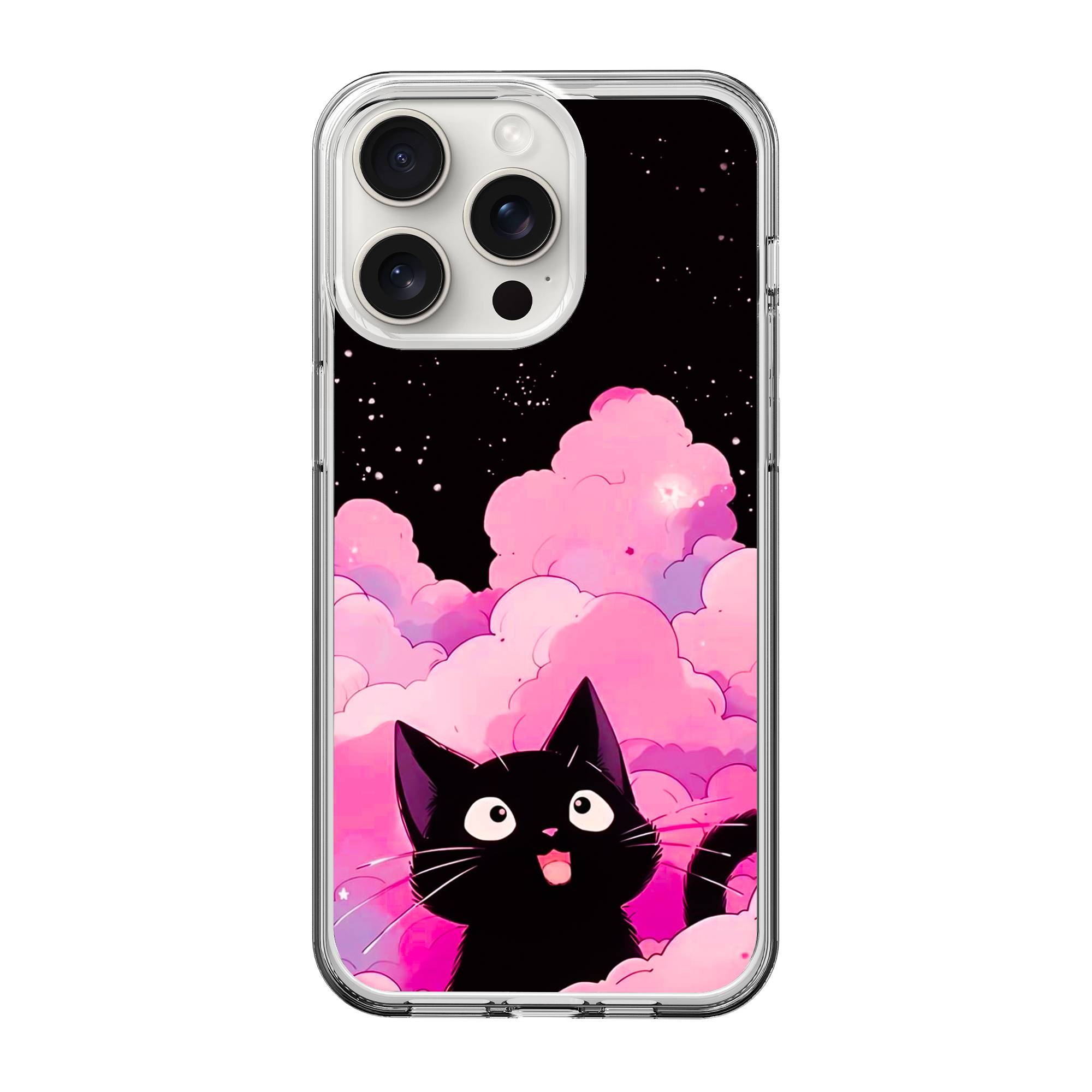 Black Cute Kitty Clear Case image 0