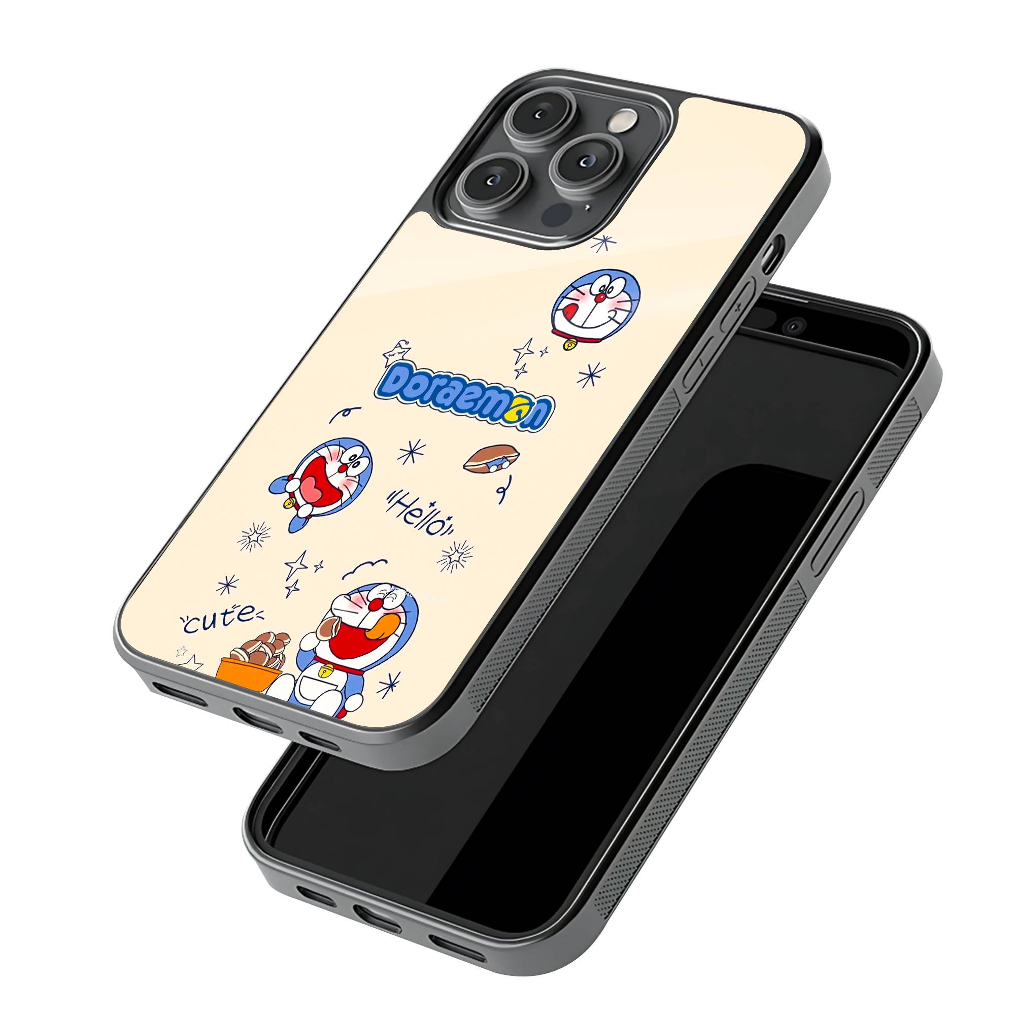 Cute Doraemon Glass Case image 2
