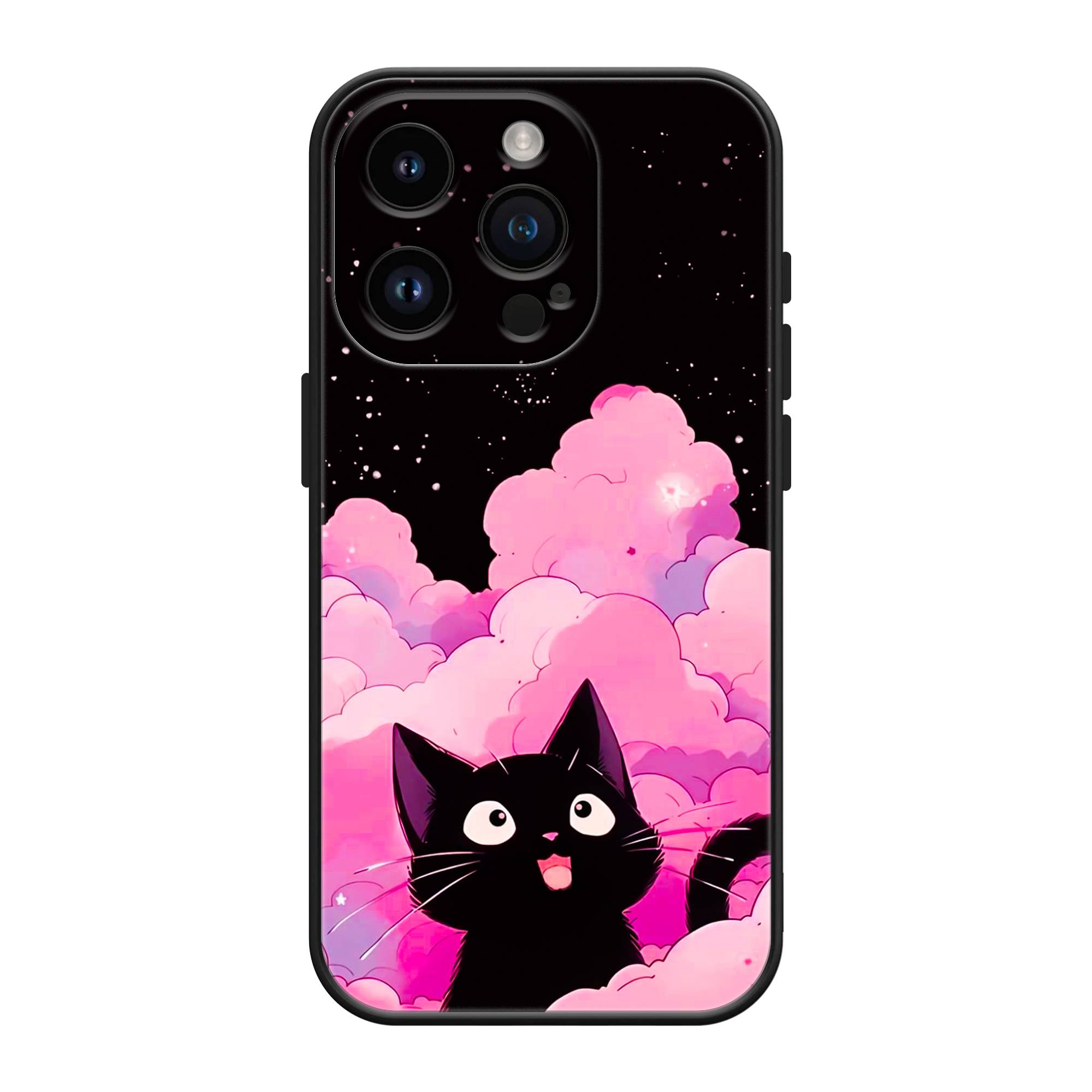 Black Cute Kitty Silicone Case image 0
