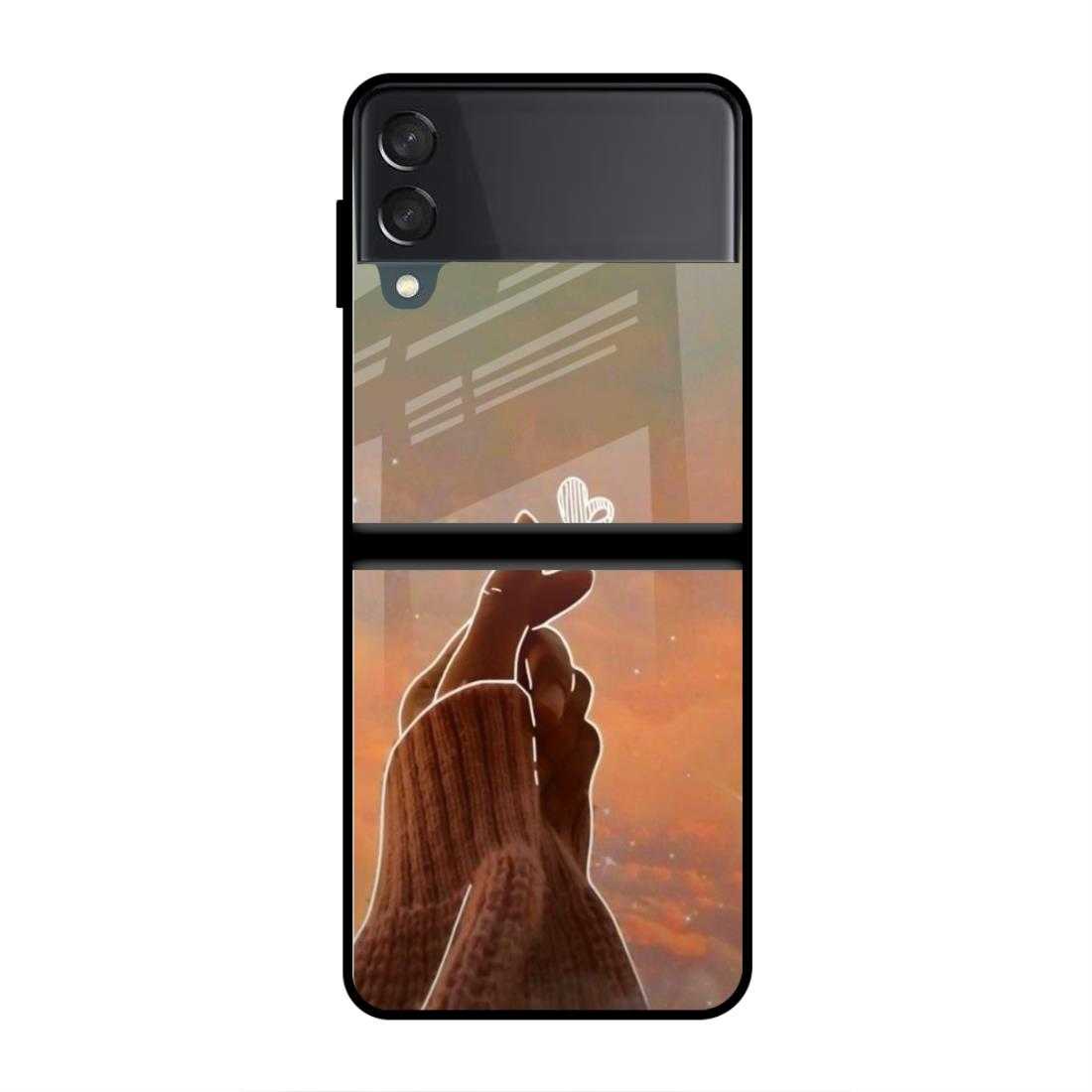 Love Sign Samsung Z Flip 4 Glass Case image 0
