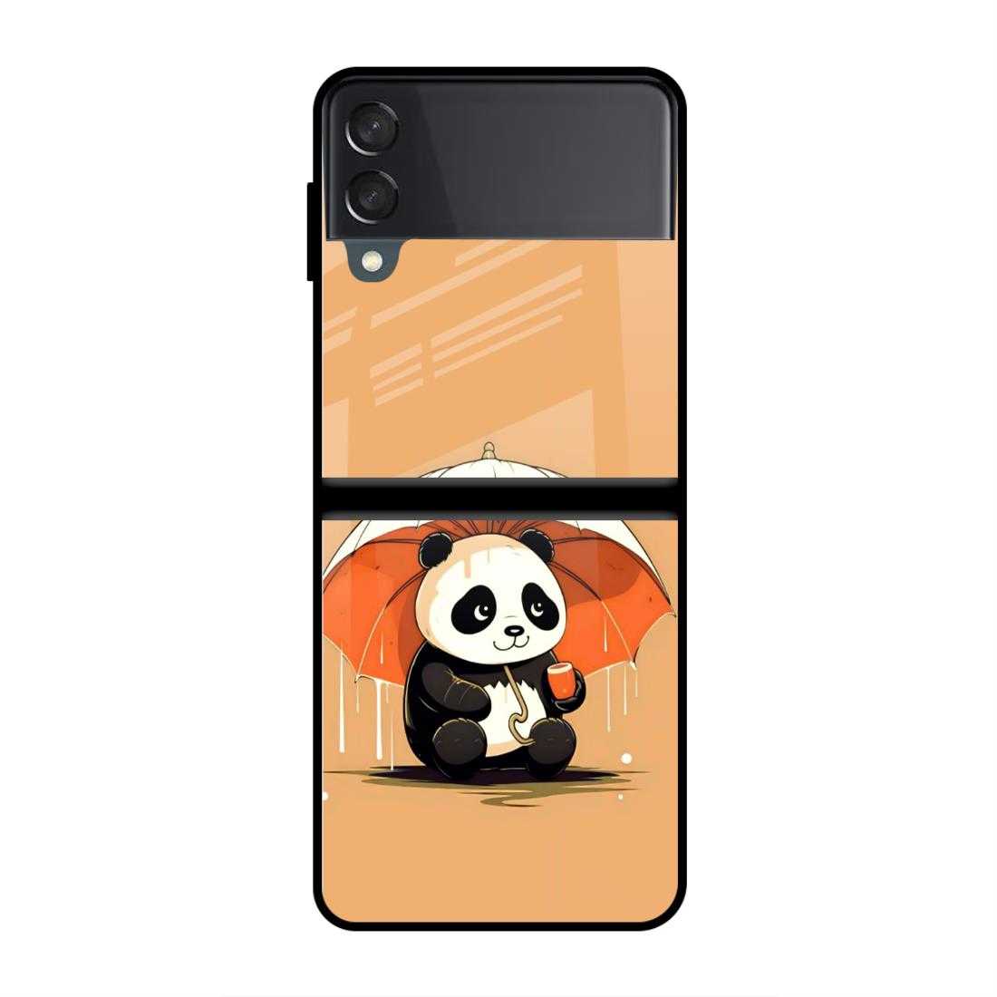 Sweet Panda Samsung Z Flip 4 Glass Case image 0