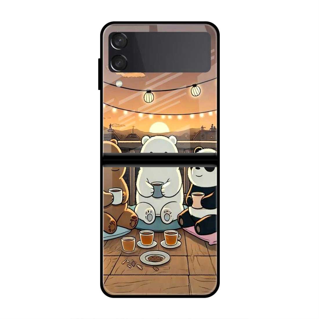 We Bare Bears Samsung Z Flip 3 Glass Case image 0