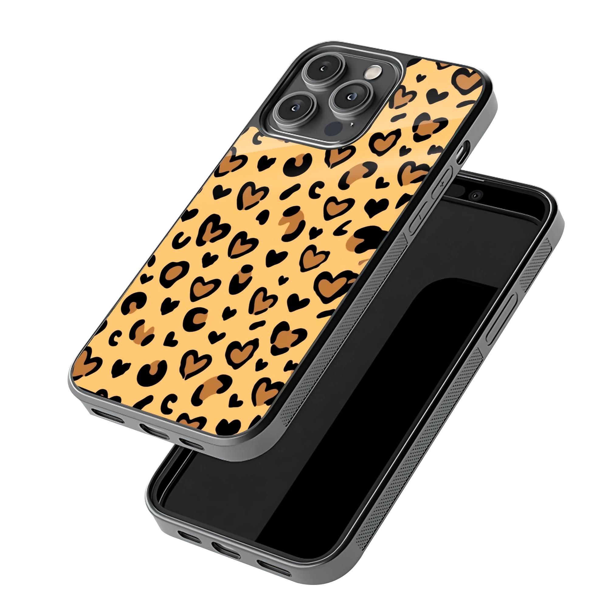 Leopard Hearts Glass Case image 2