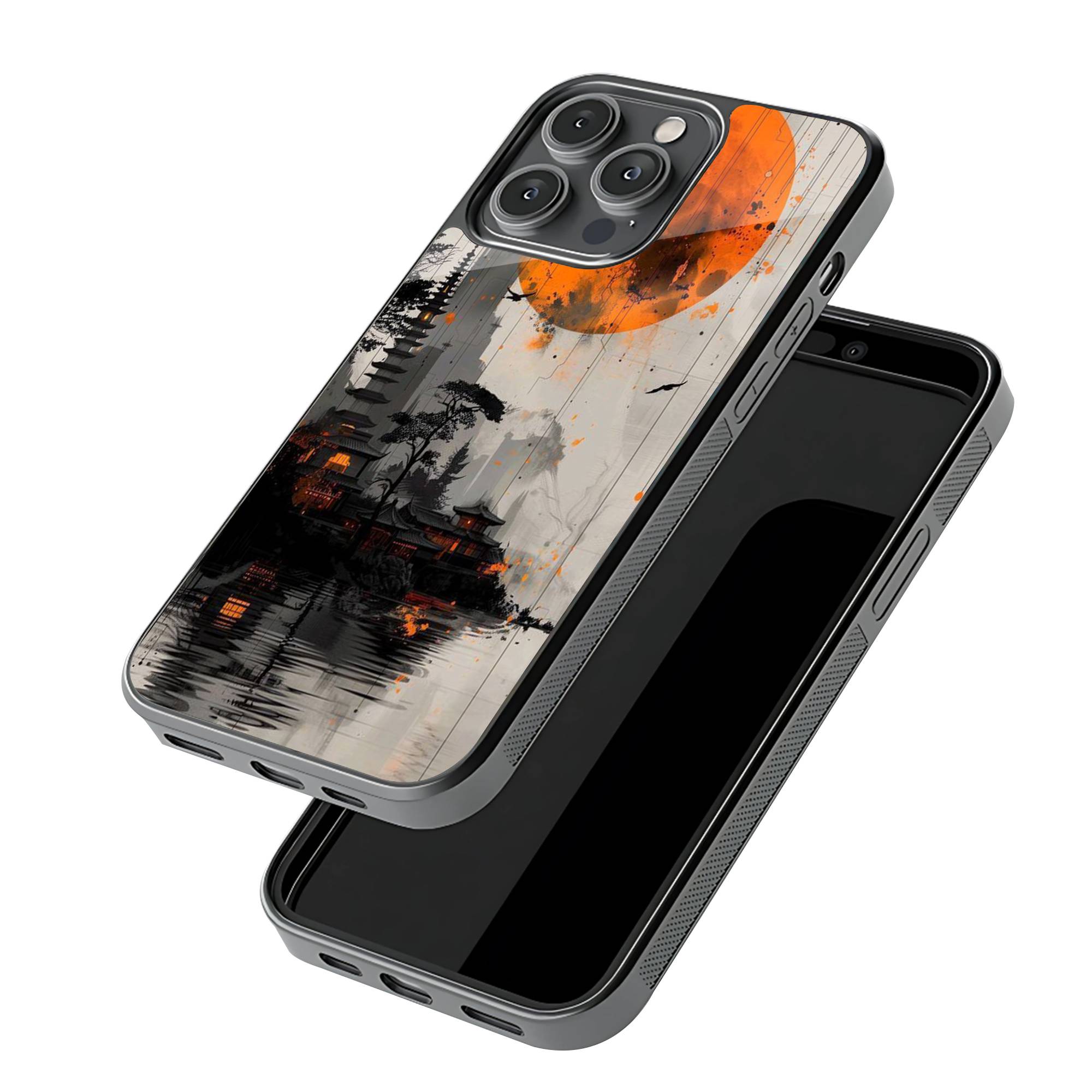 Orange Moon Glass Case image 2