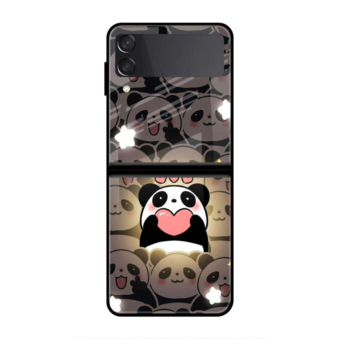 Panda Party Samsung Z Flip 3 Glass Case image 0