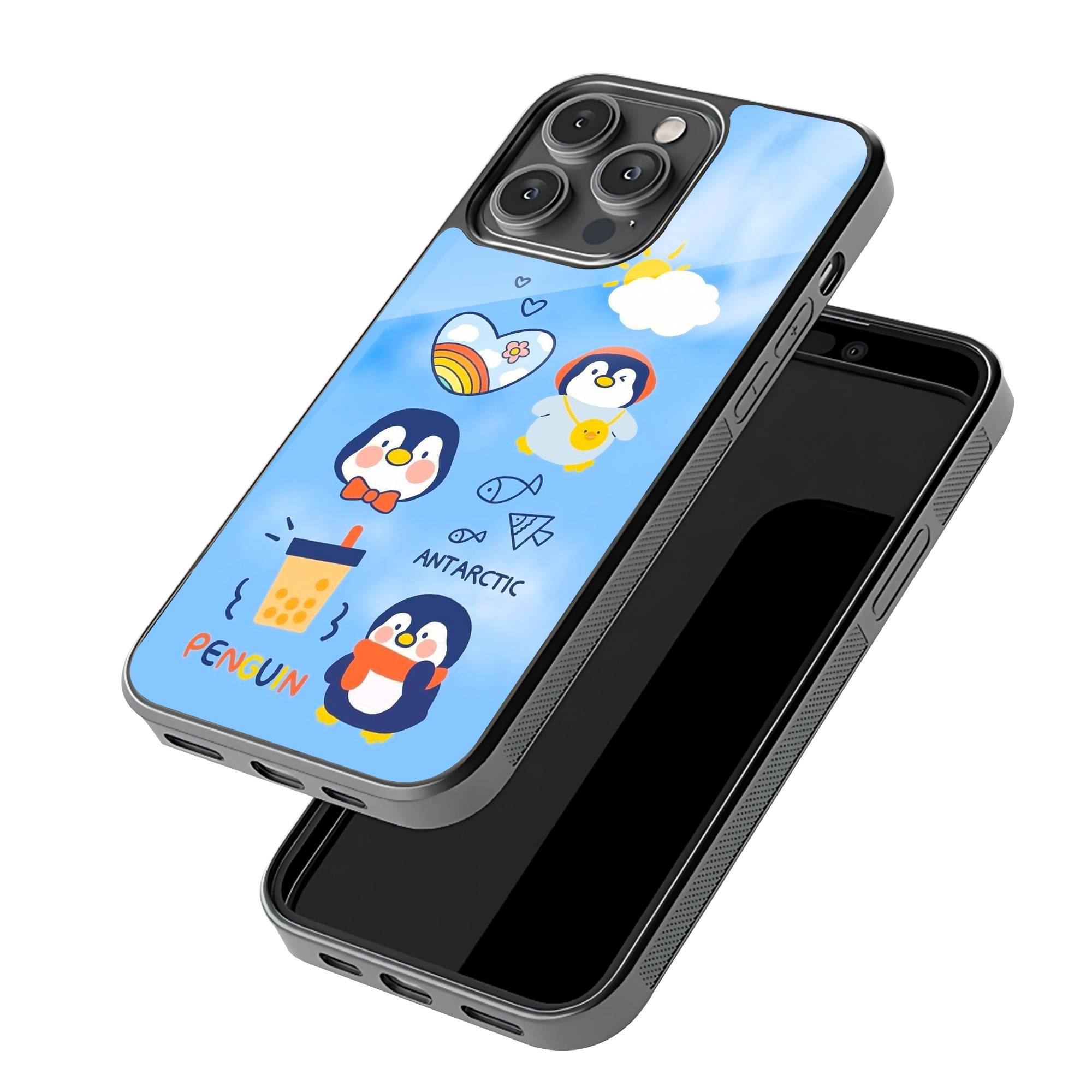 Cartoon Penguin Glass Case image 2