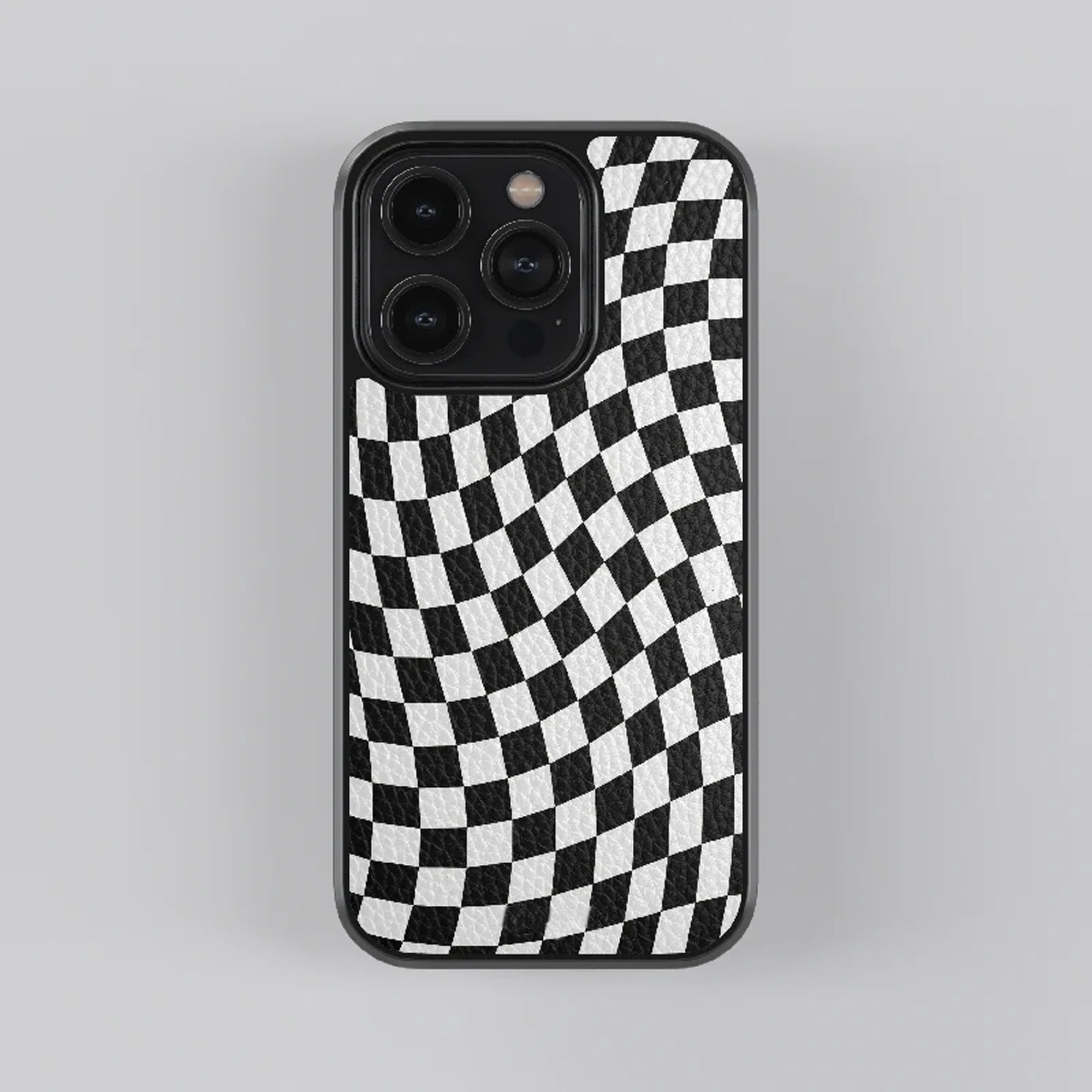 Multi Colour Checkerboard Leather Case