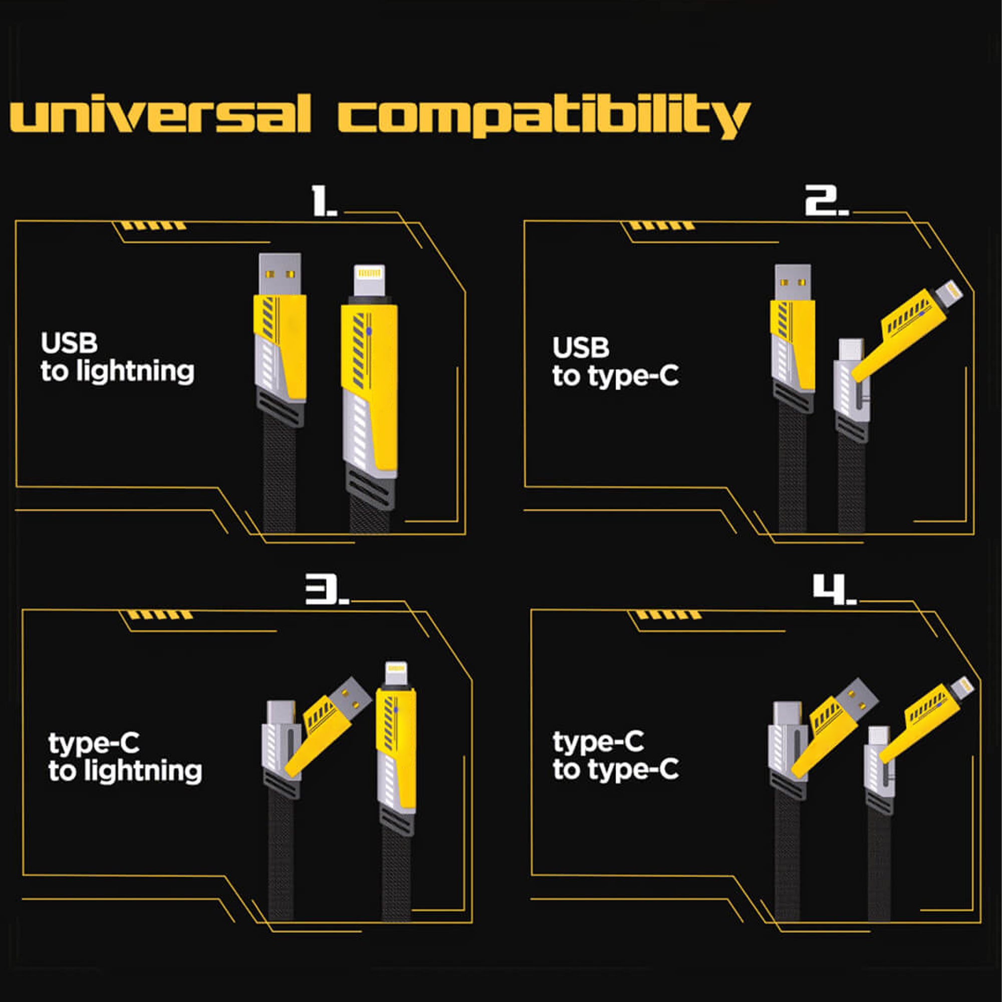4 in1 Super Fast Charging Data Cable
