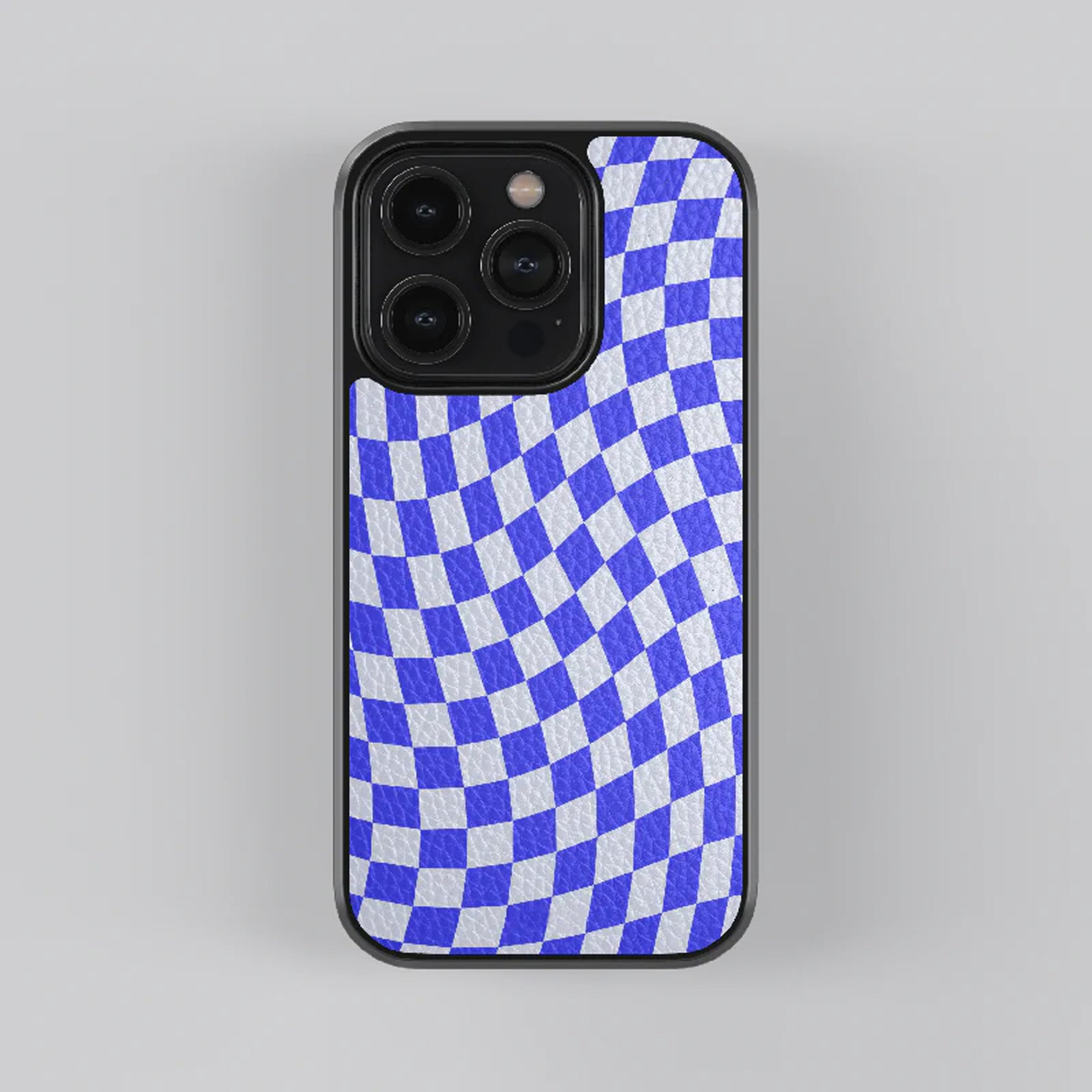 Multi Colour Checkerboard Leather Case