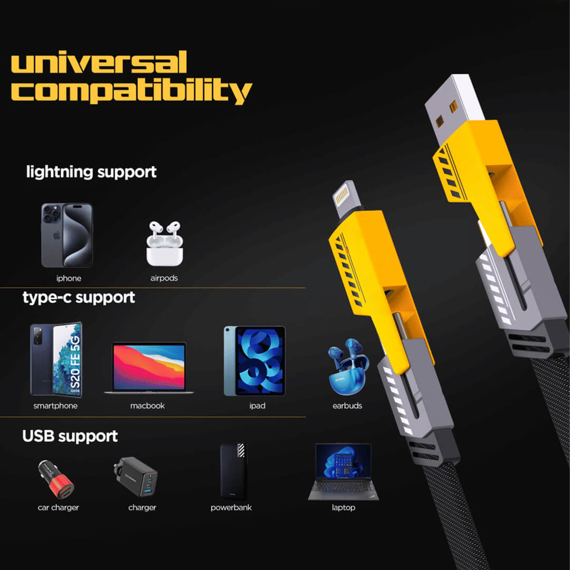 4 in1 Super Fast Charging Data Cable
