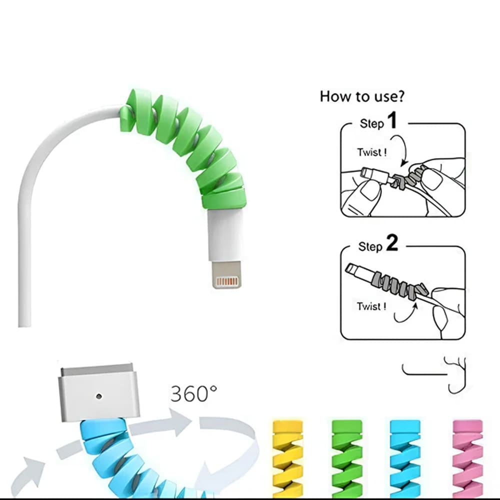 Highly Flexible Silicone Cable Protector(4 pcs)