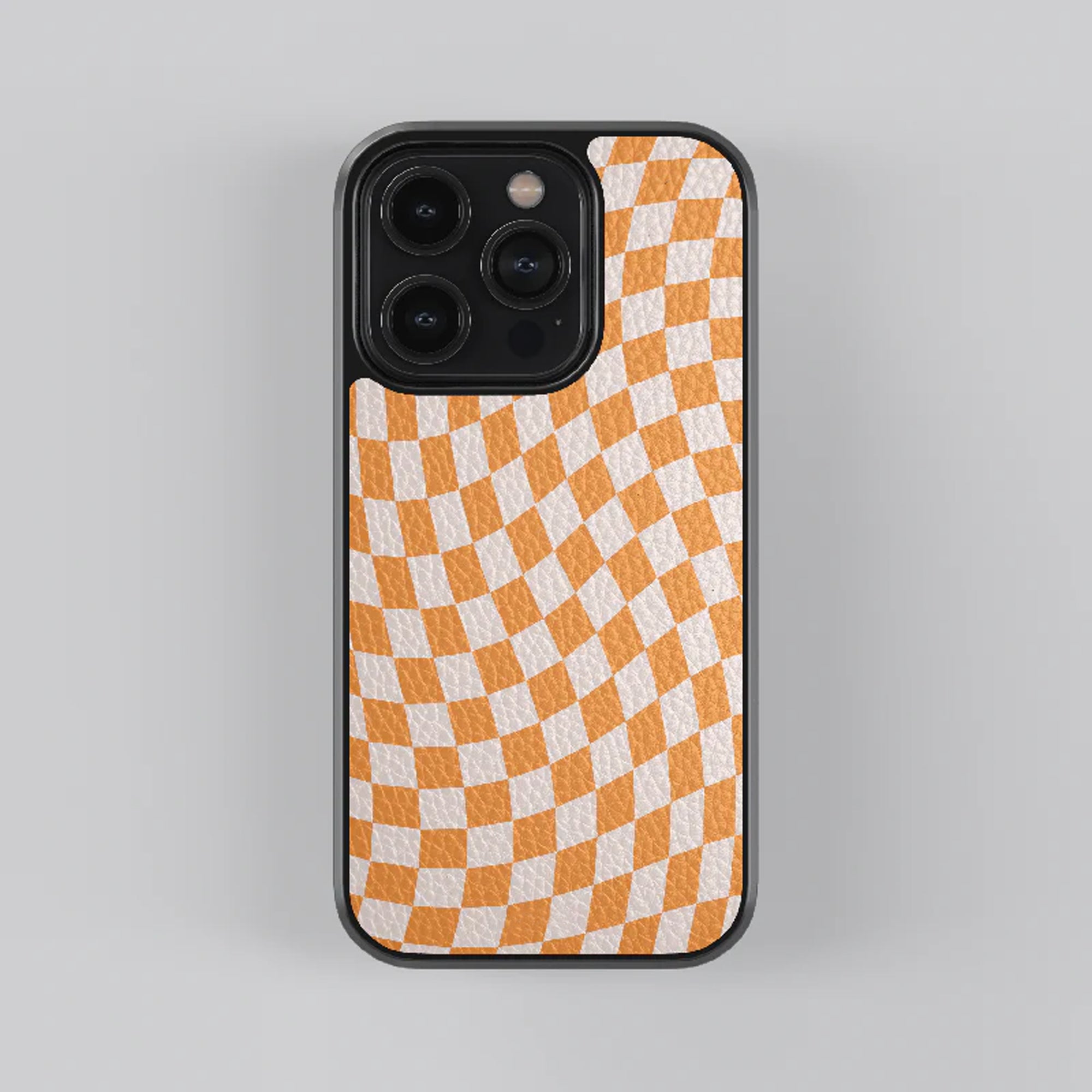 Multi Colour Checkerboard Leather Case