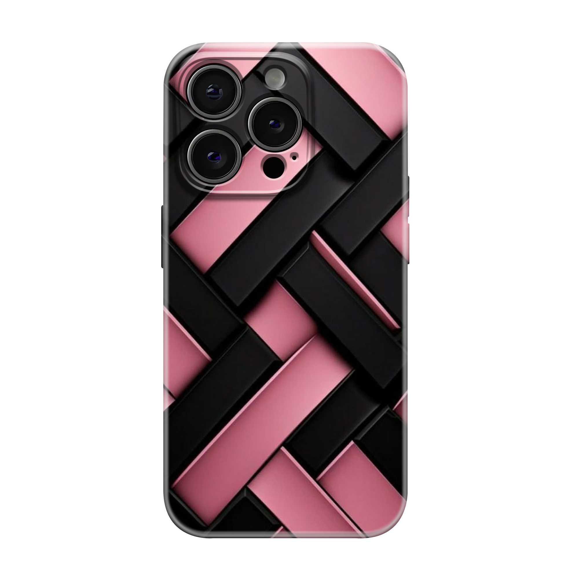 Pink & Noir Stripes Glossy Hard Case