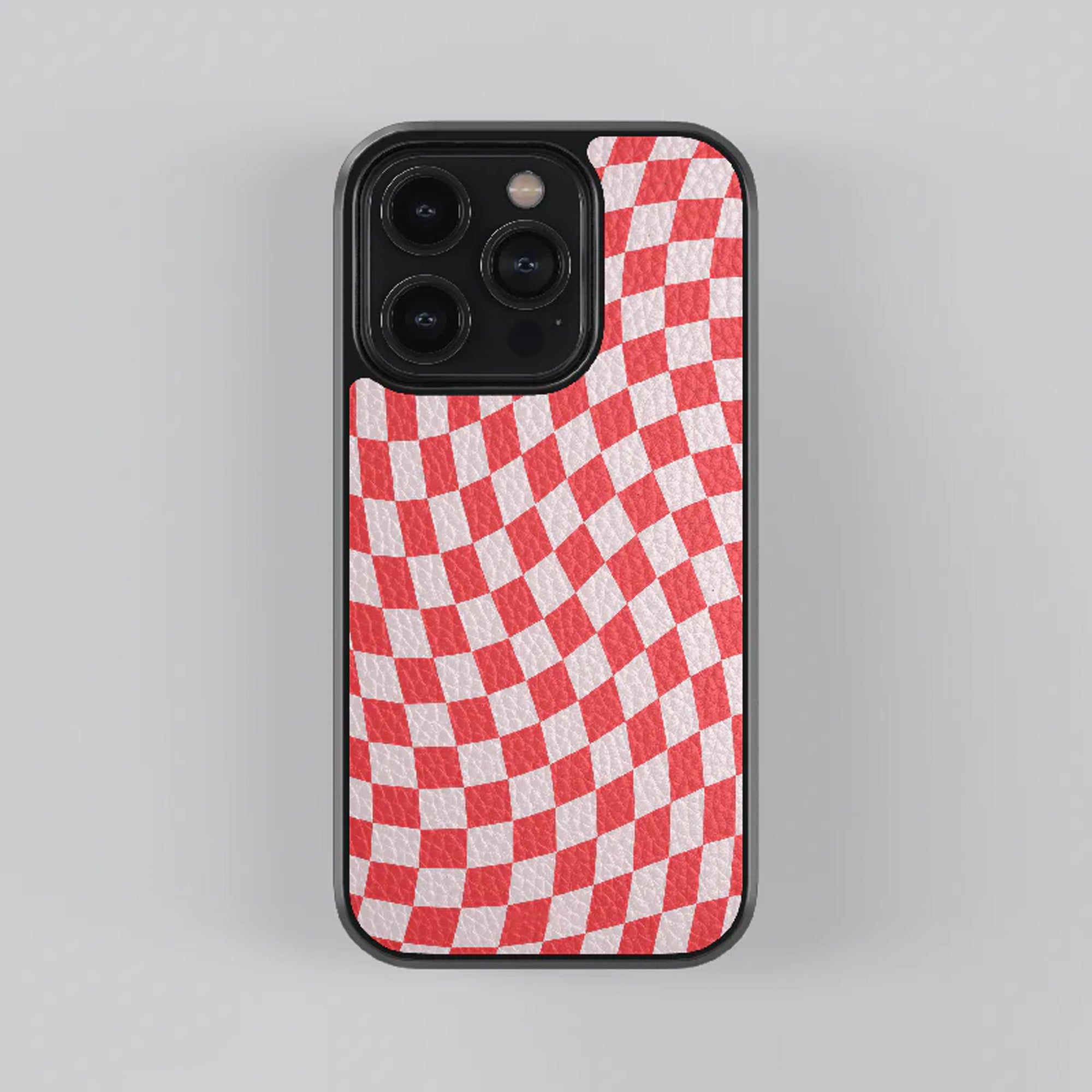 Multi Colour Checkerboard Leather Case