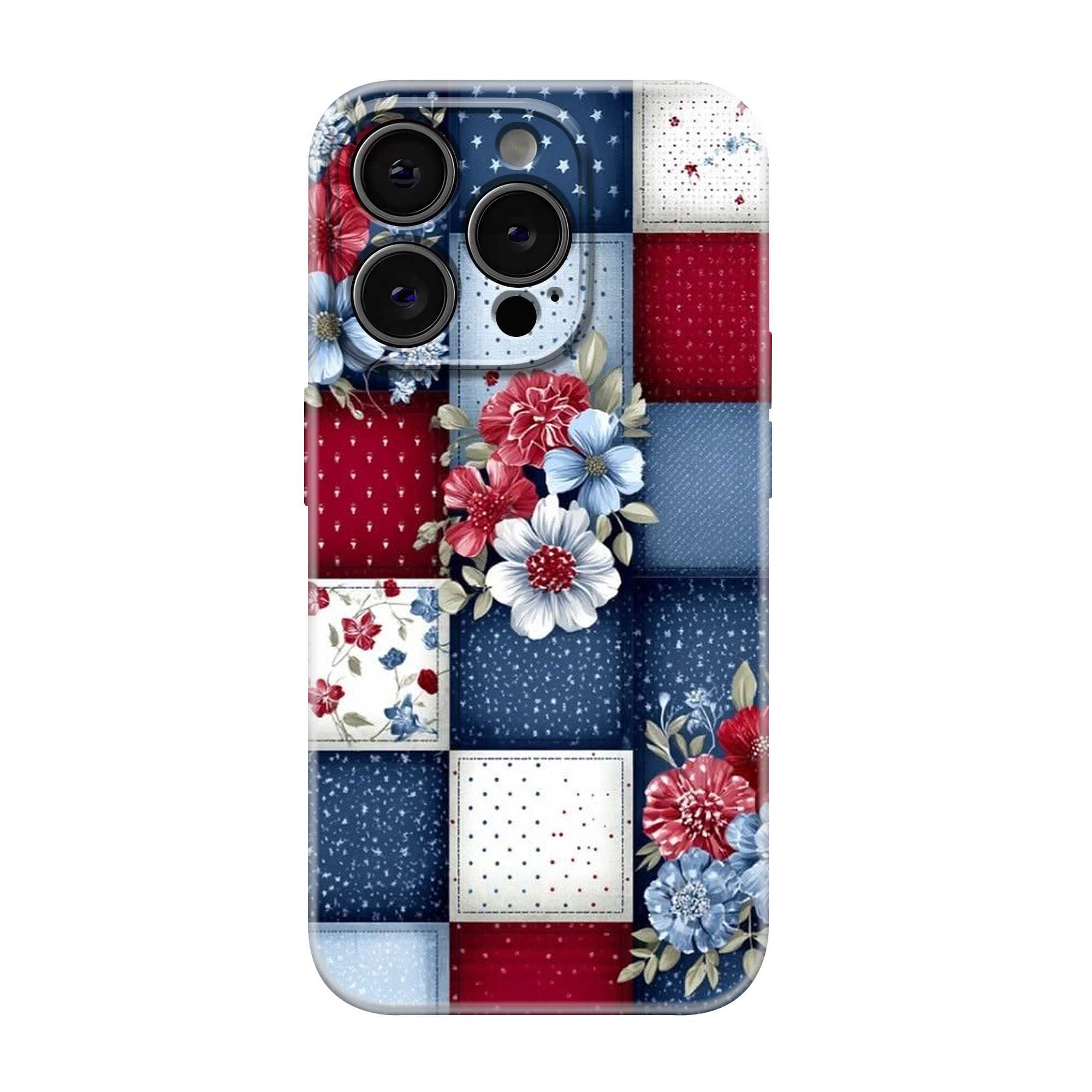 Navy Blossom Glossy Hard Case