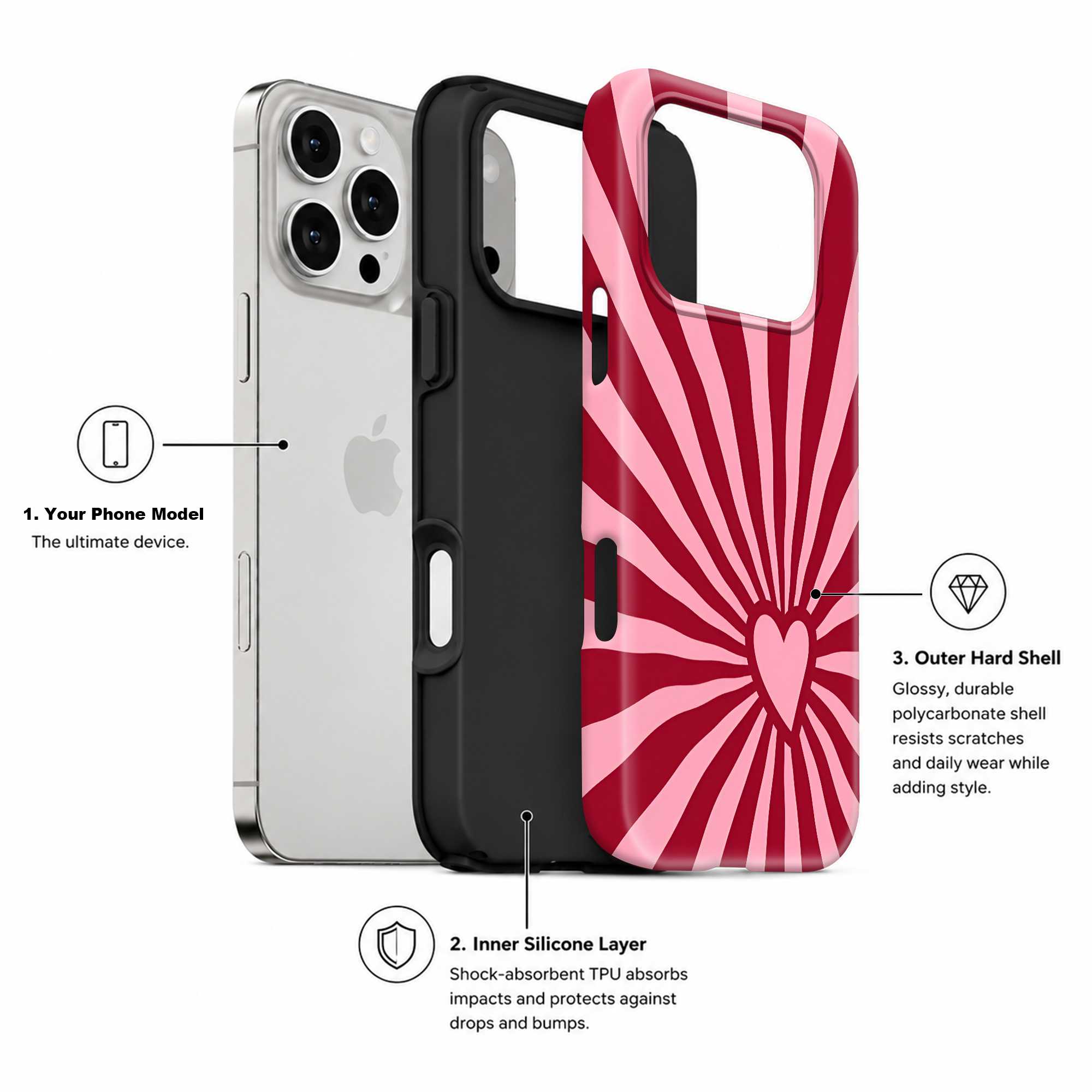Radiant Heart Dual Guard Case