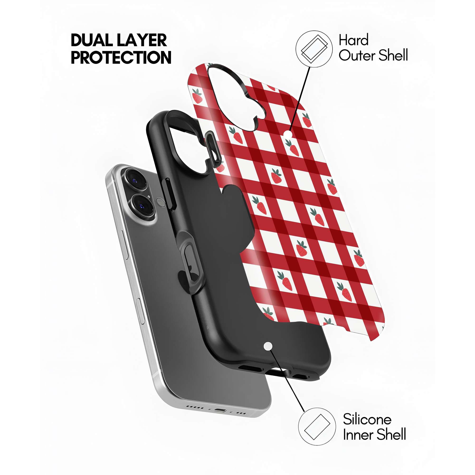 Strawberry Check Dual Guard Case