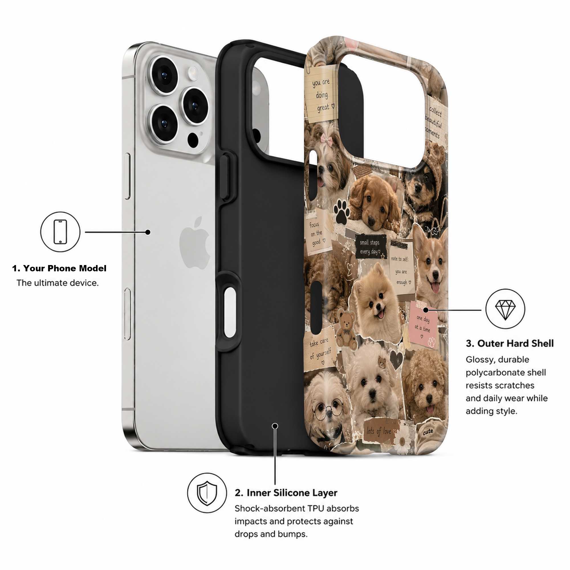 Puppy Love Collage Dual Guard Case