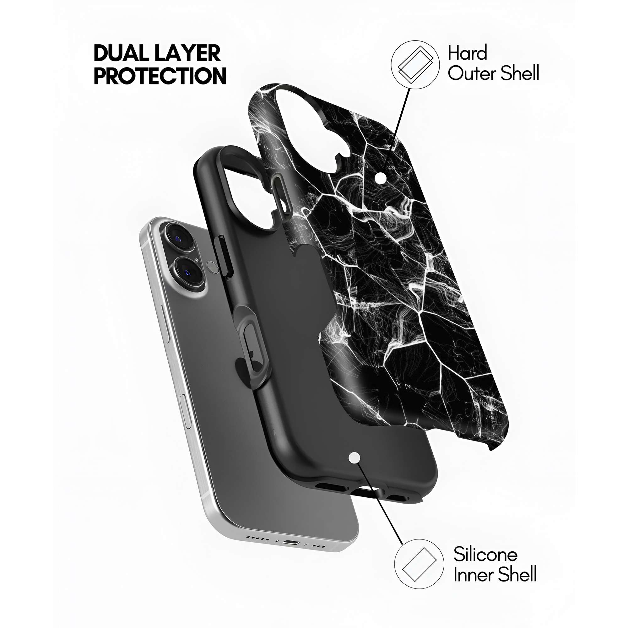 Smoke Marble Dual Guard Case
