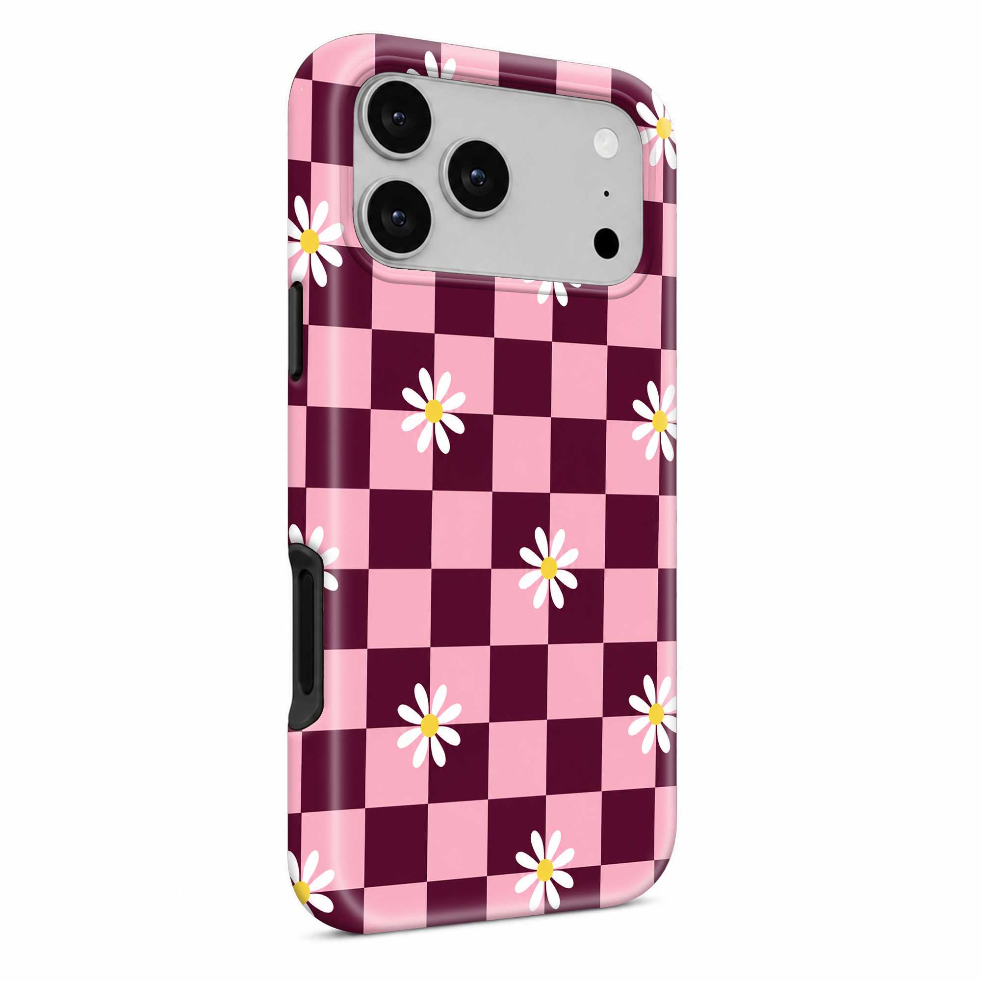Pink Daisy Checkerboard Dual Guard Case