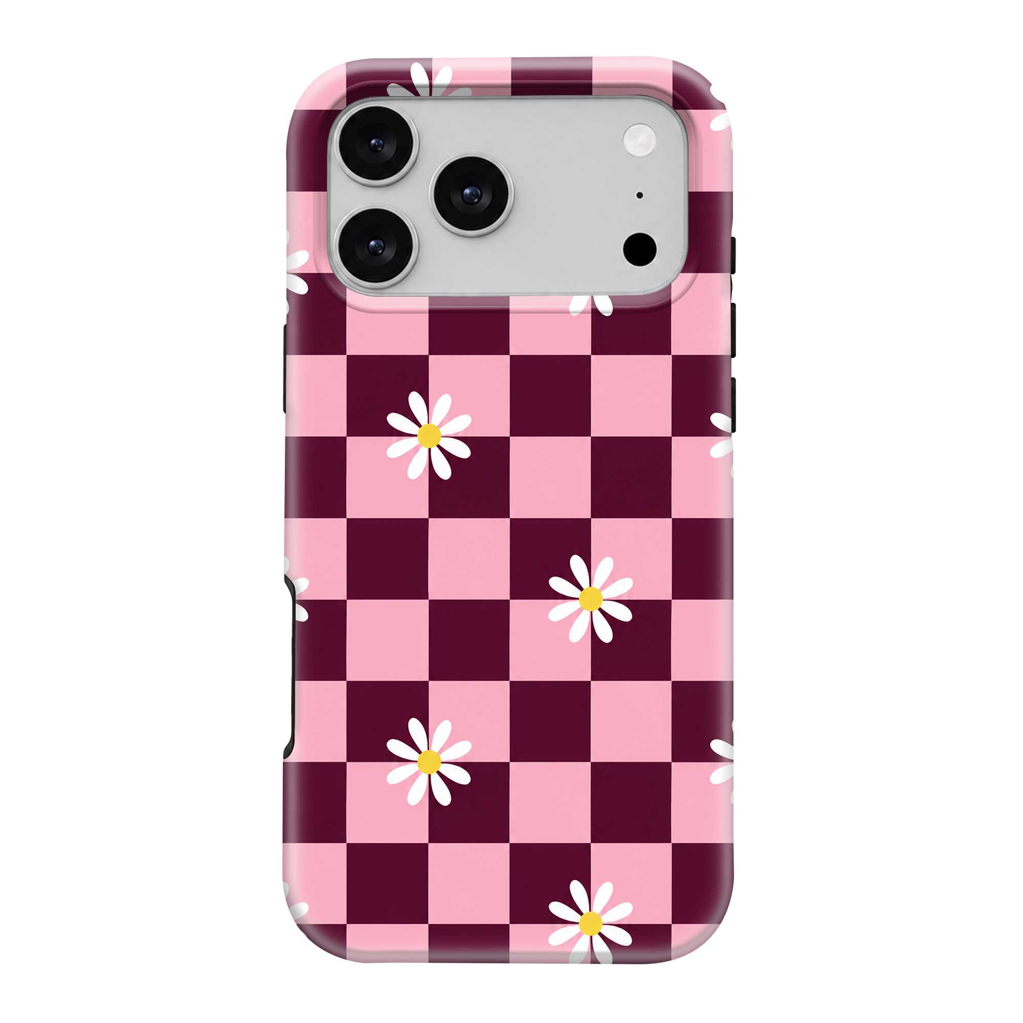 Pink Daisy Checkerboard Dual Guard Case