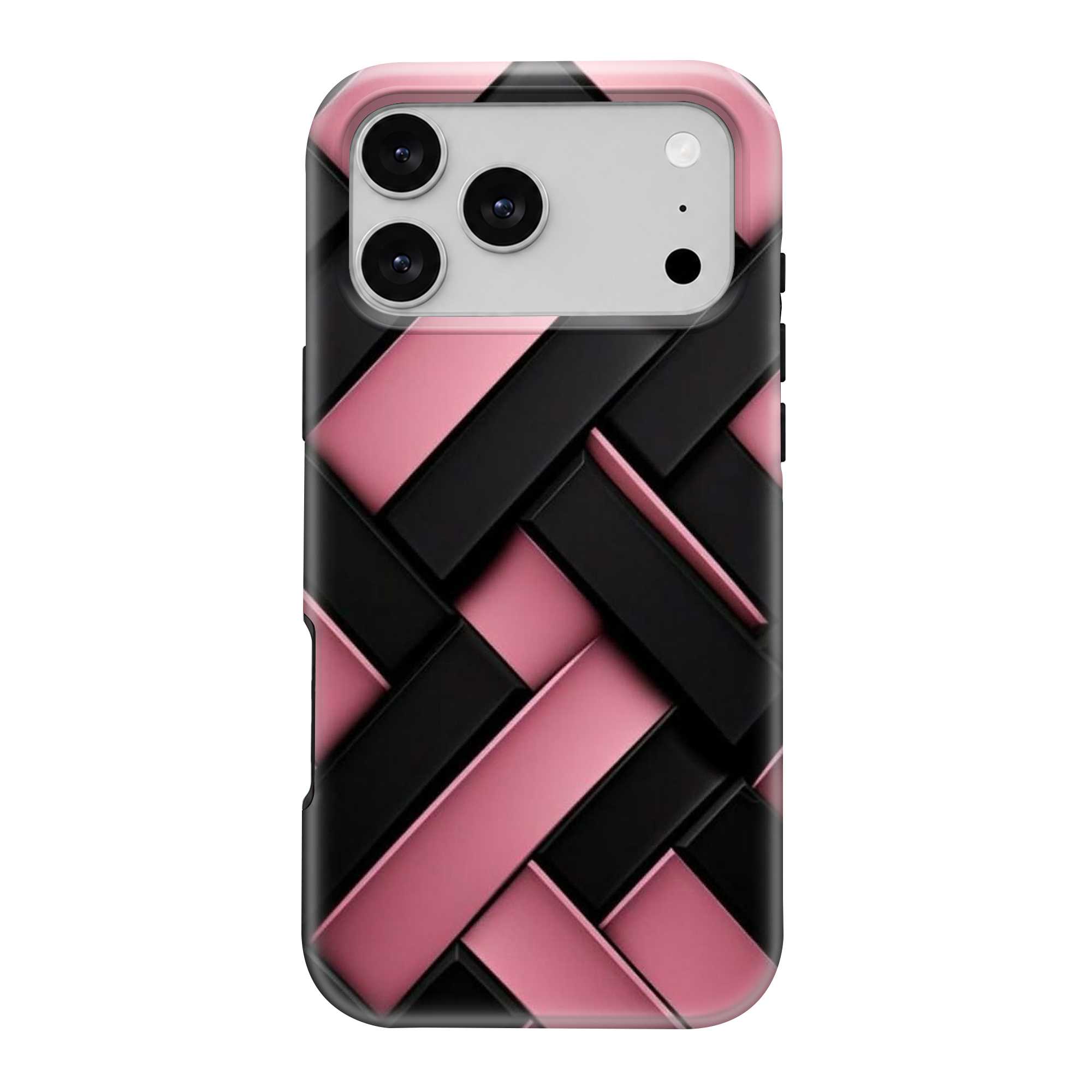 Pink & Noir Stripes Dual Guard Case