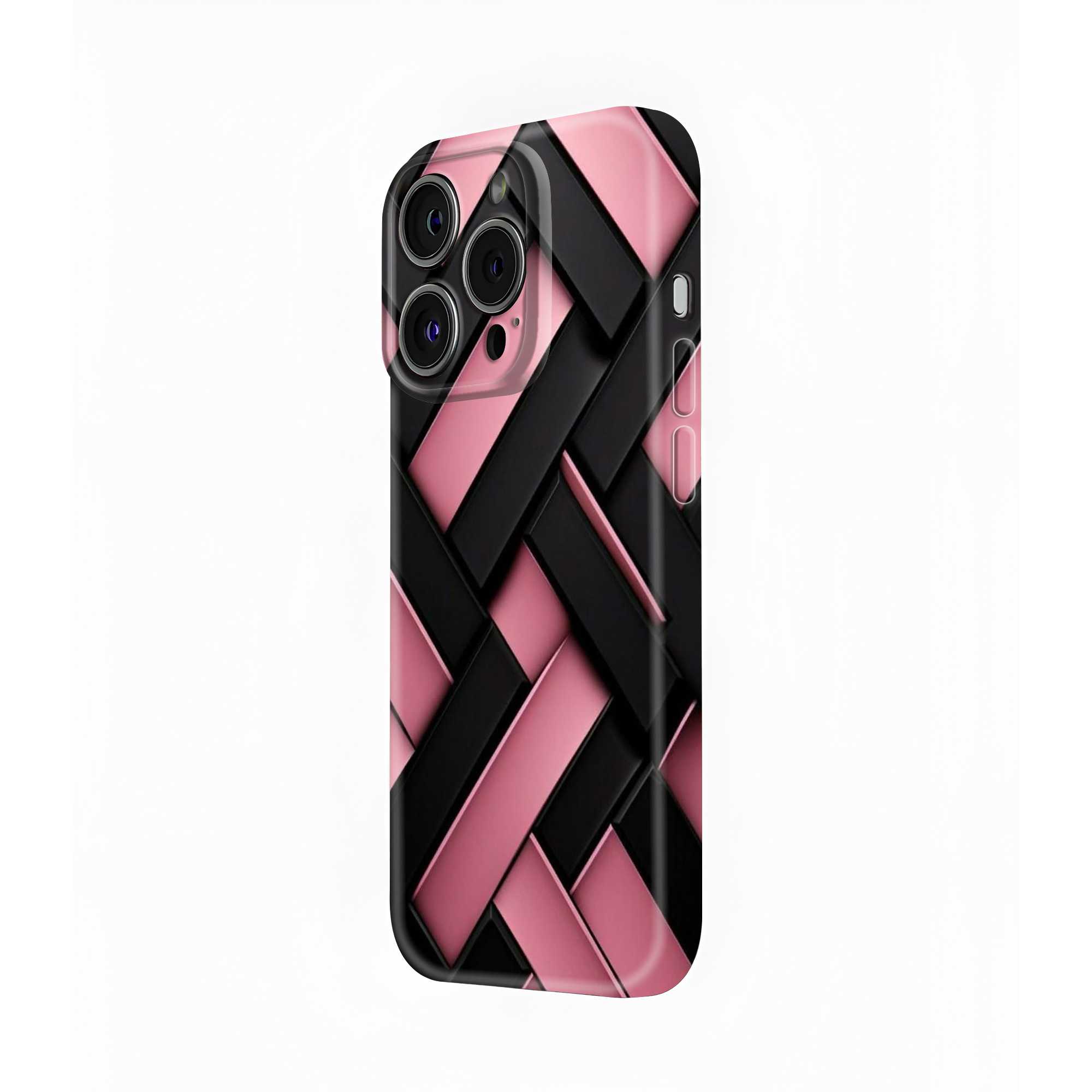 Pink & Noir Stripes Glossy Hard Case