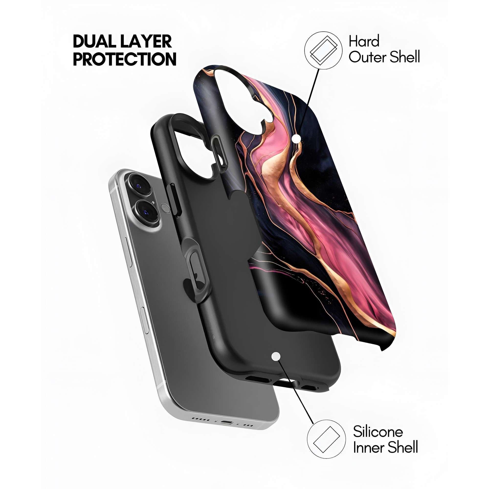 Rosy Marble Dual Guard Case