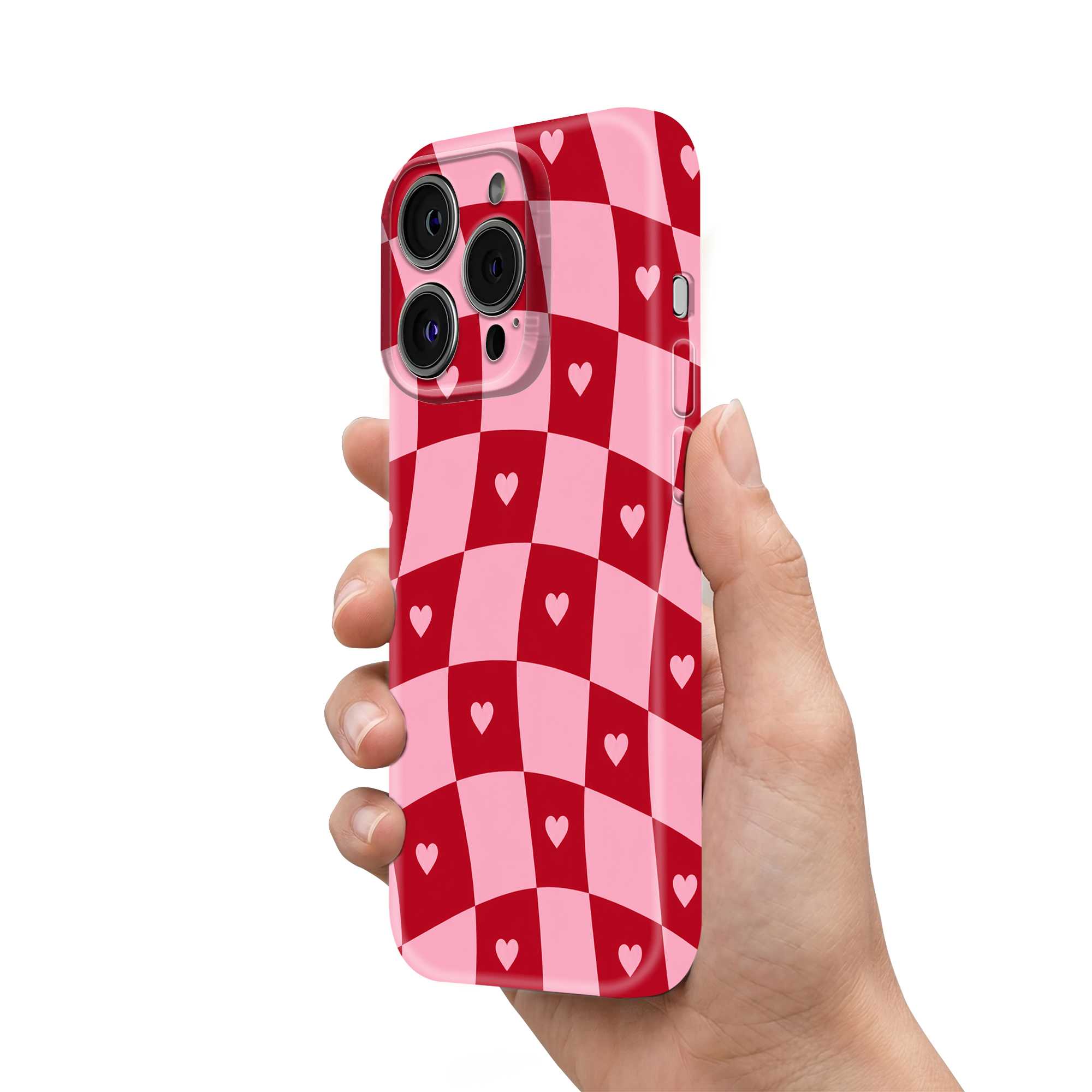 Heart Checkerboard Glossy Hard Case