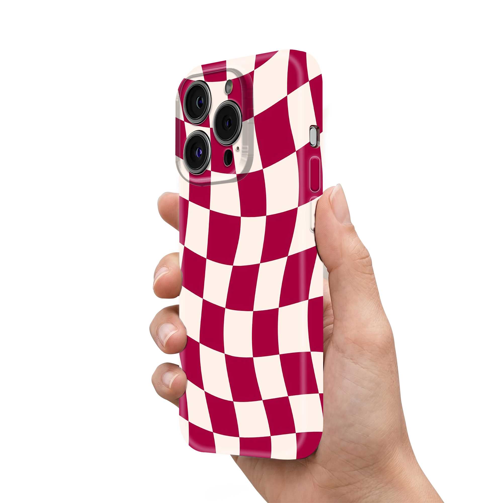Maroon Checkerboard Glossy Hard Case