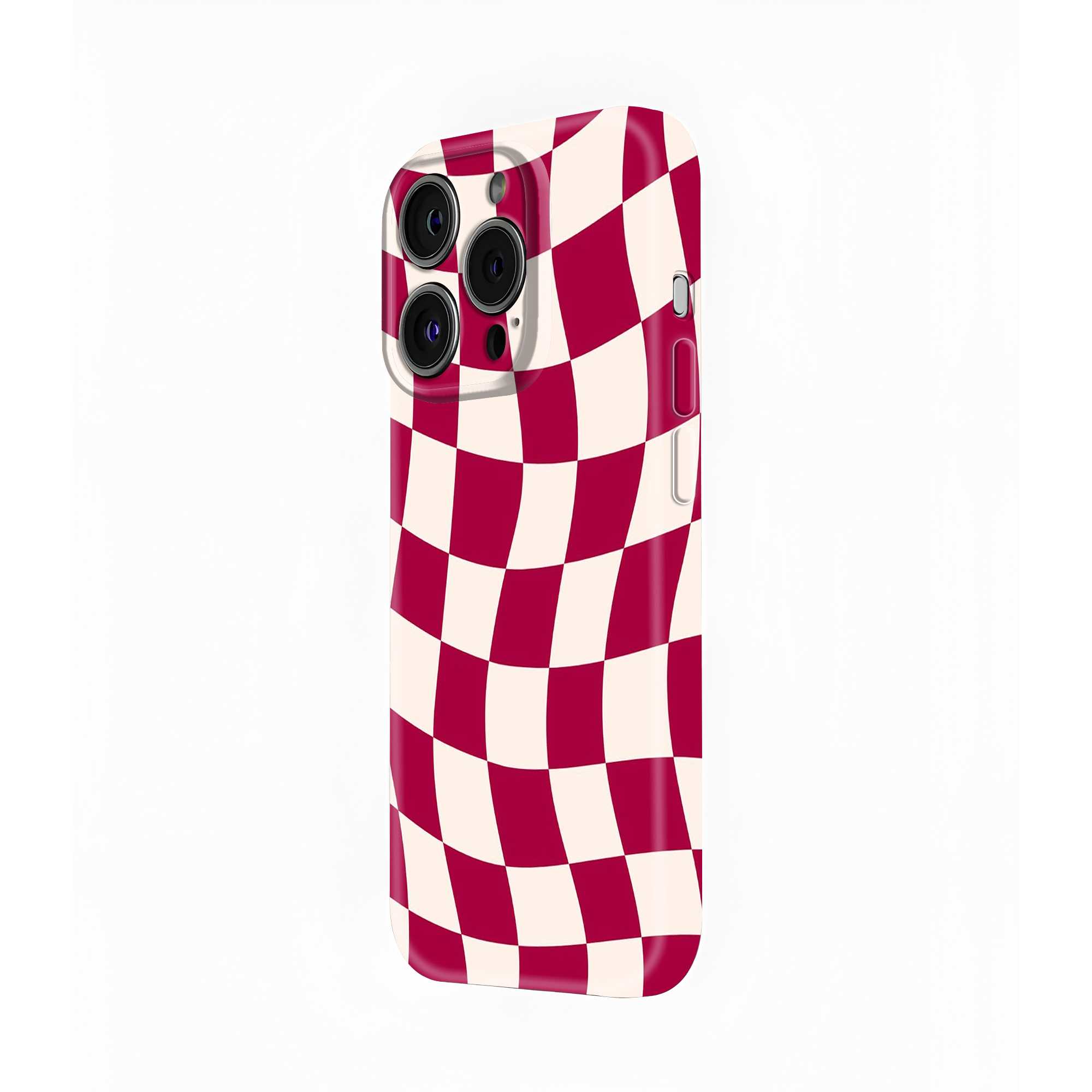 Maroon Checkerboard Glossy Hard Case