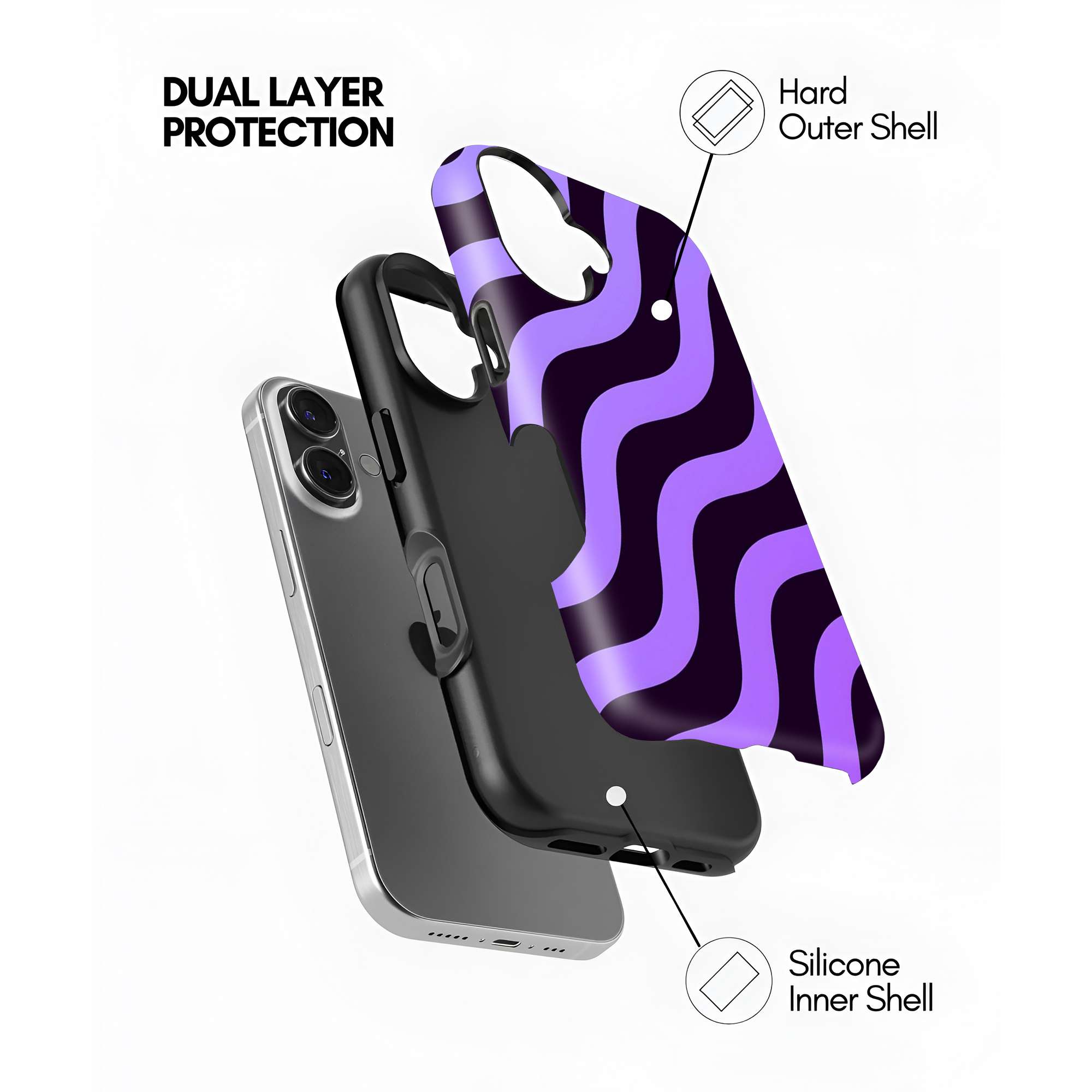 Purple waves Dual Guard Case