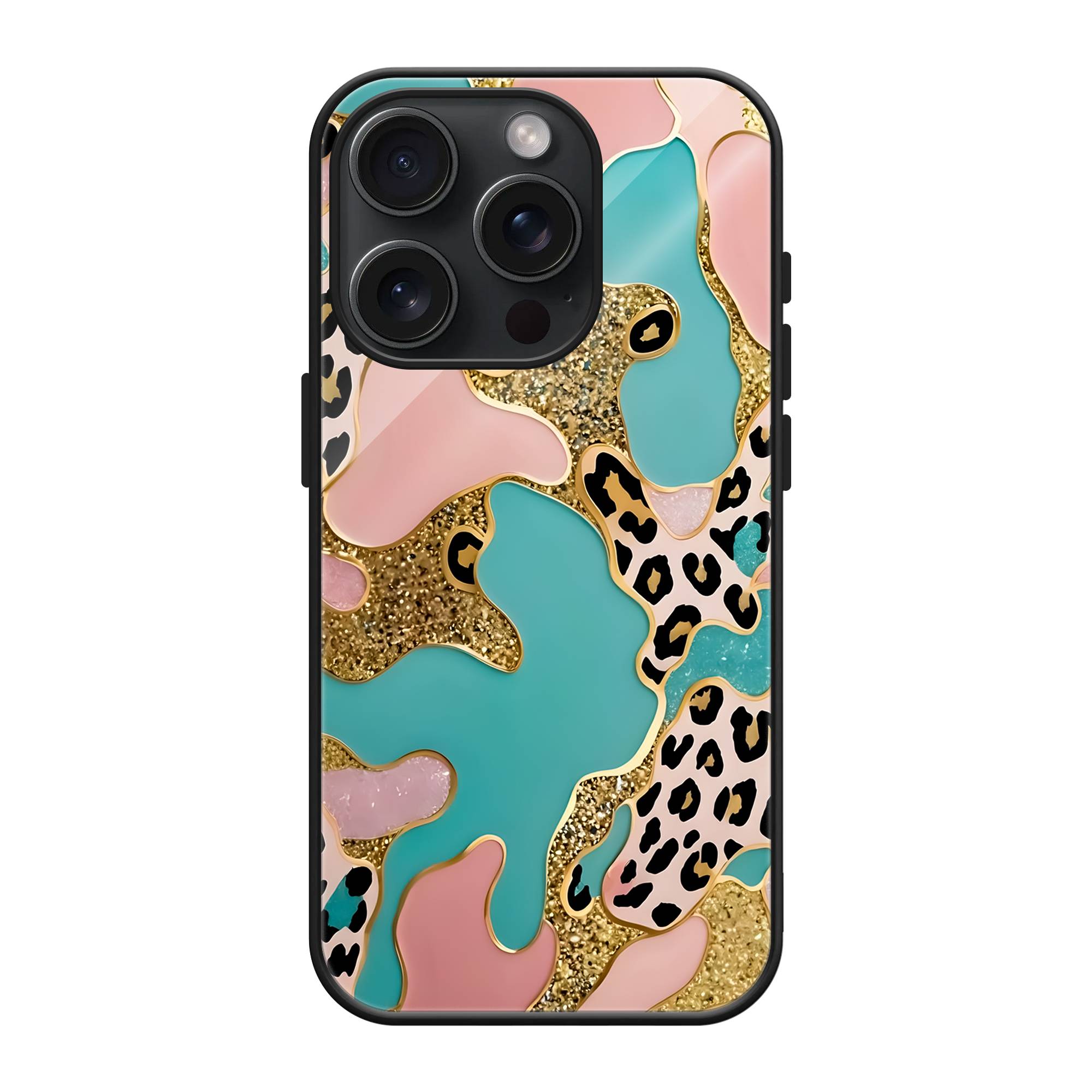 Leopard Glitter Glass Case image 0