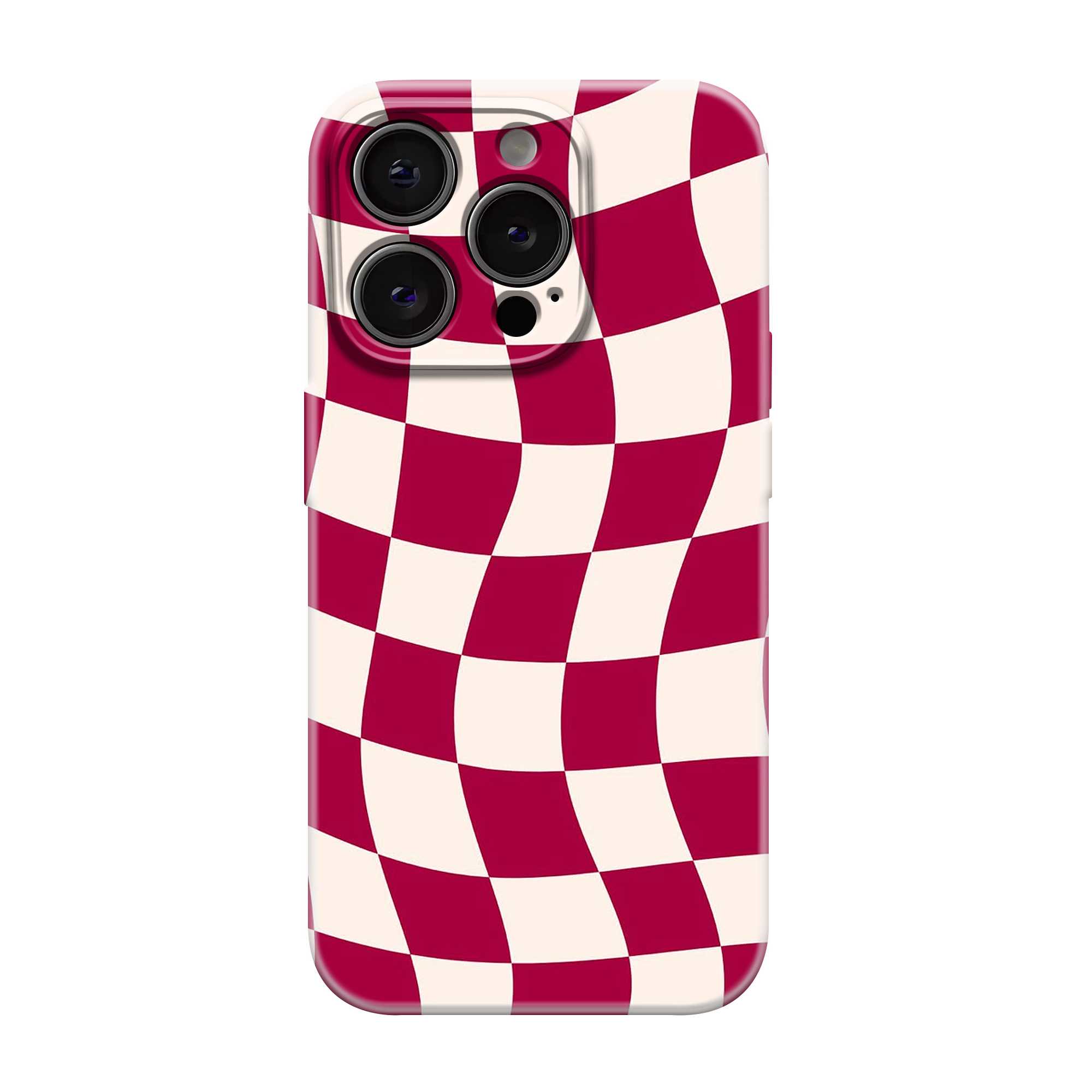 Maroon Checkerboard Glossy Hard Case