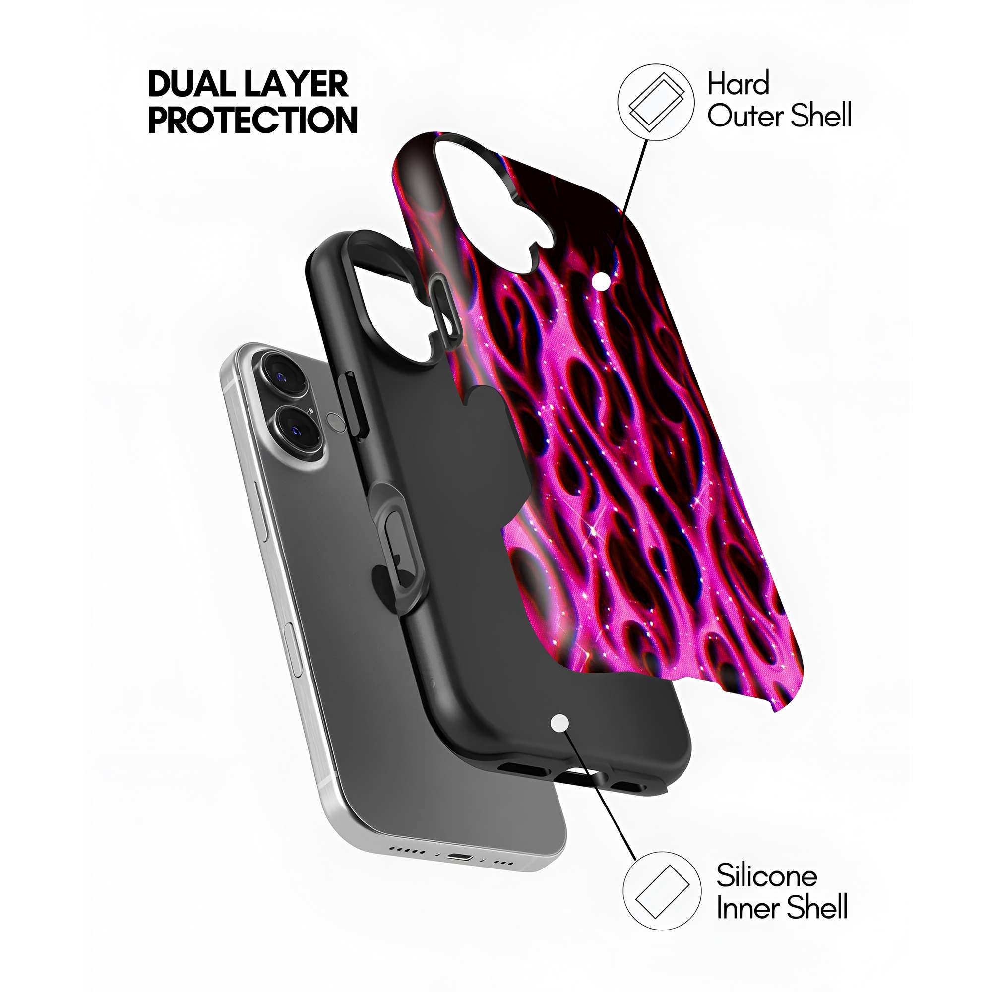 Pink Flames Dual Guard Case