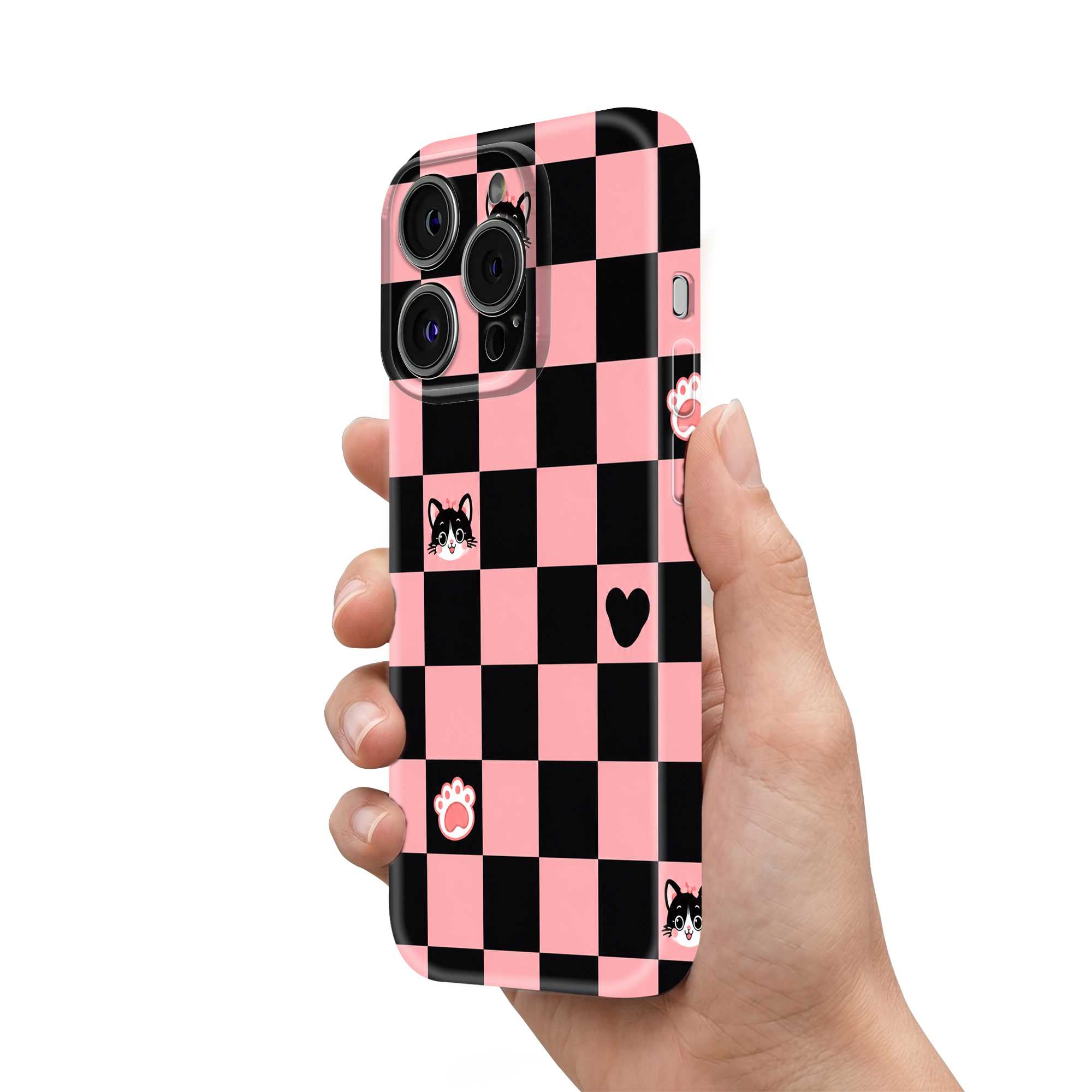 Playful Kitty Checker Glossy Hard Case