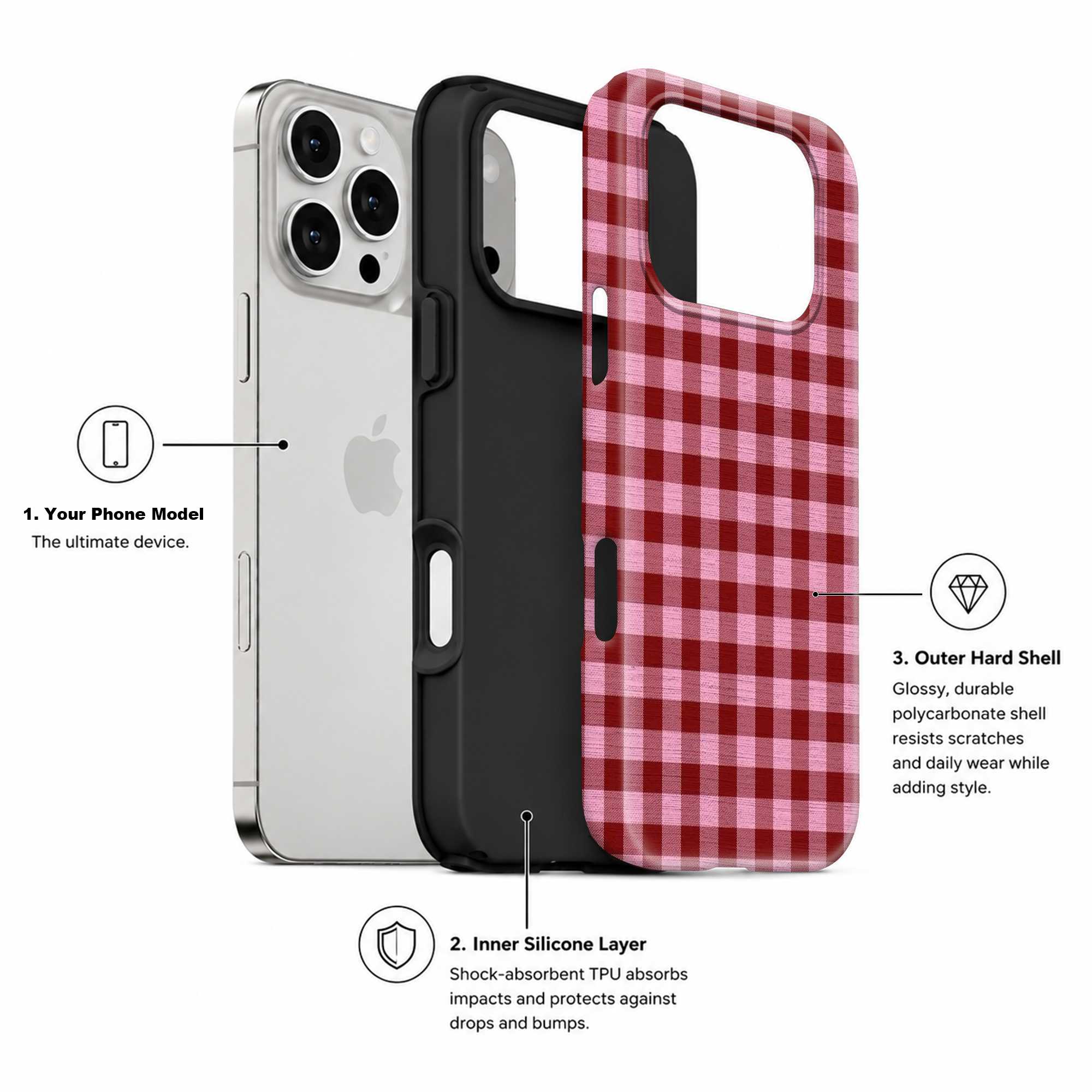Red Velvet Checks Dual Guard Case