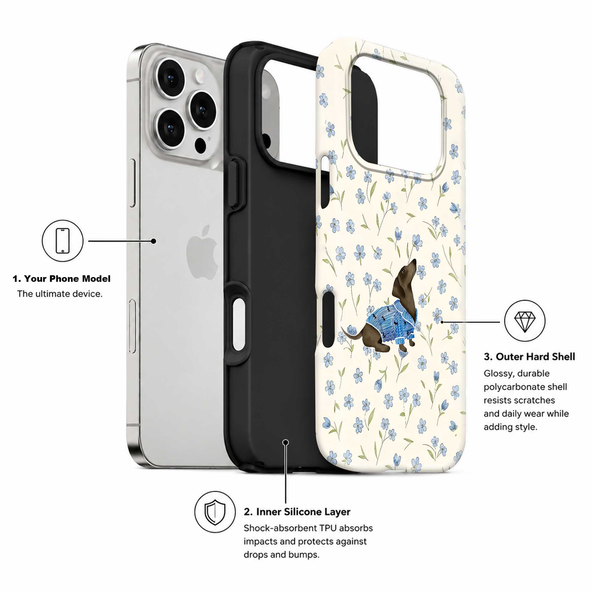 Puppy in Petals Dual Guard Case