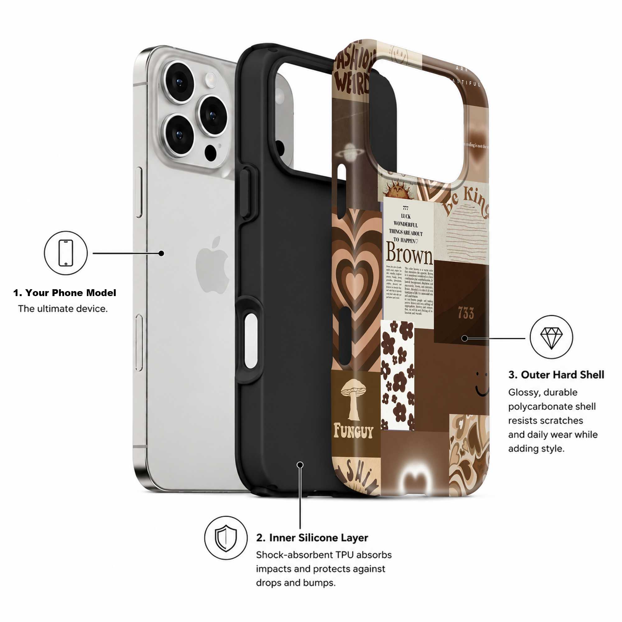 Brown Aura Collage Dual Guard Case