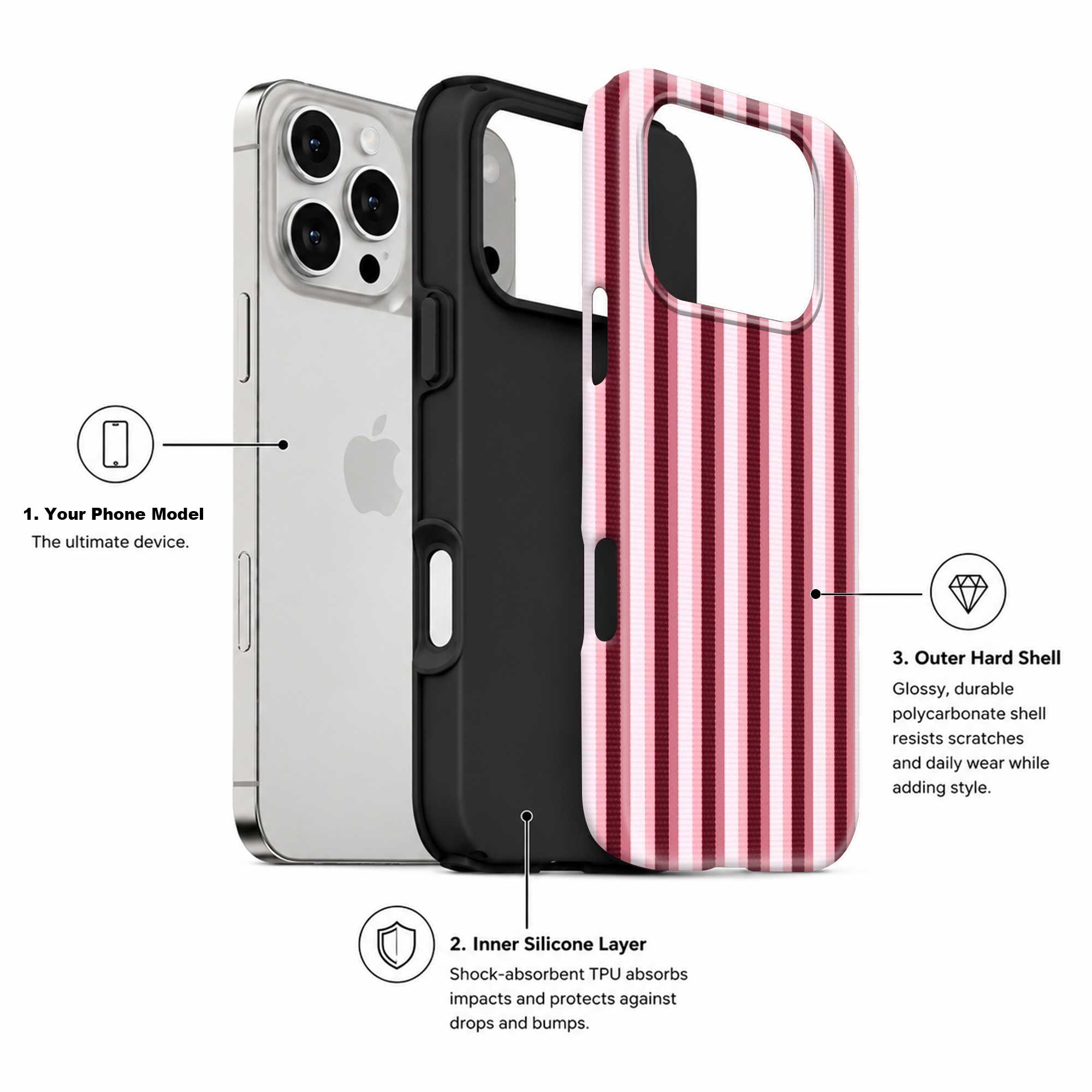 Berry & Blush Lines Dual Guard Case