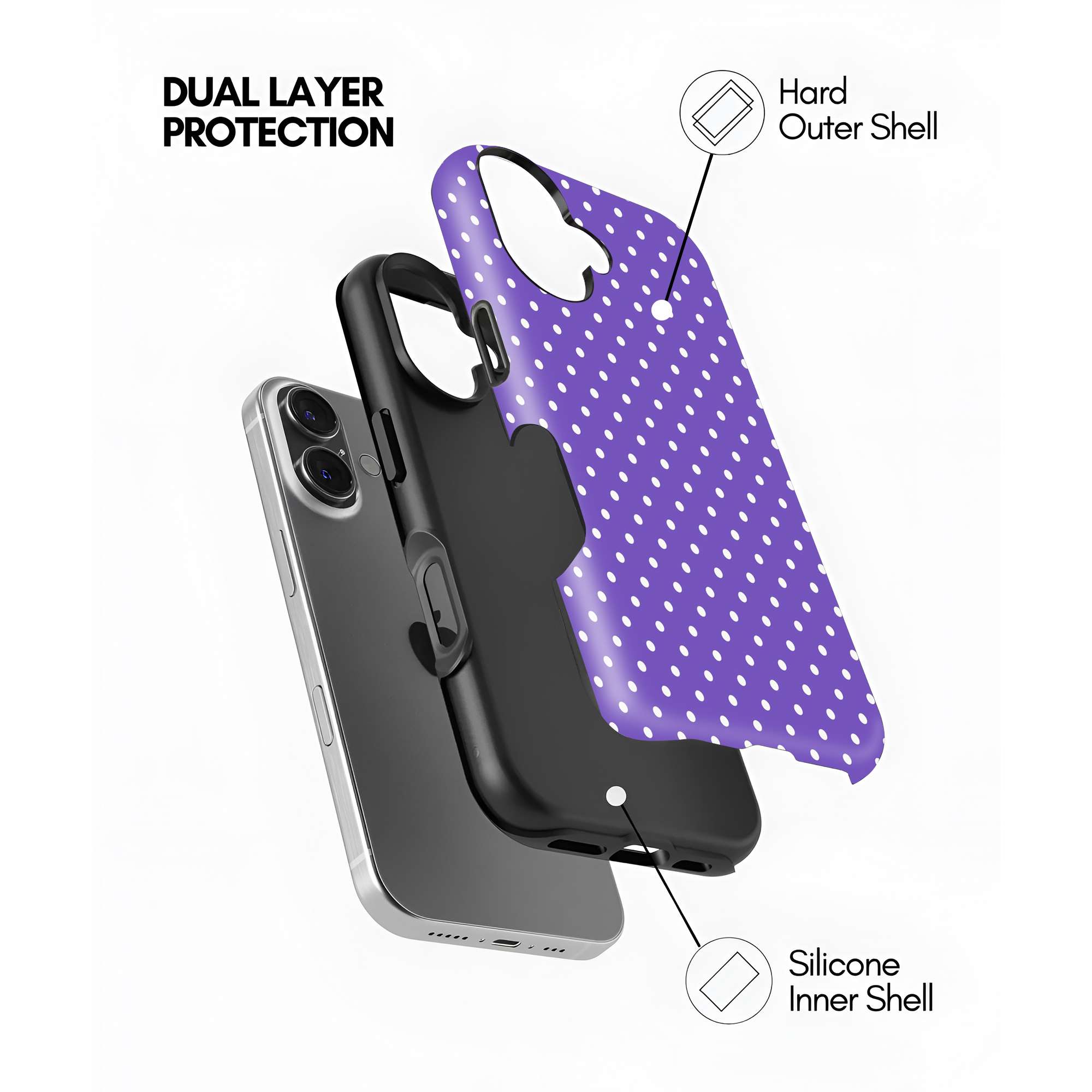 Lavender Dots Dual Guard Case